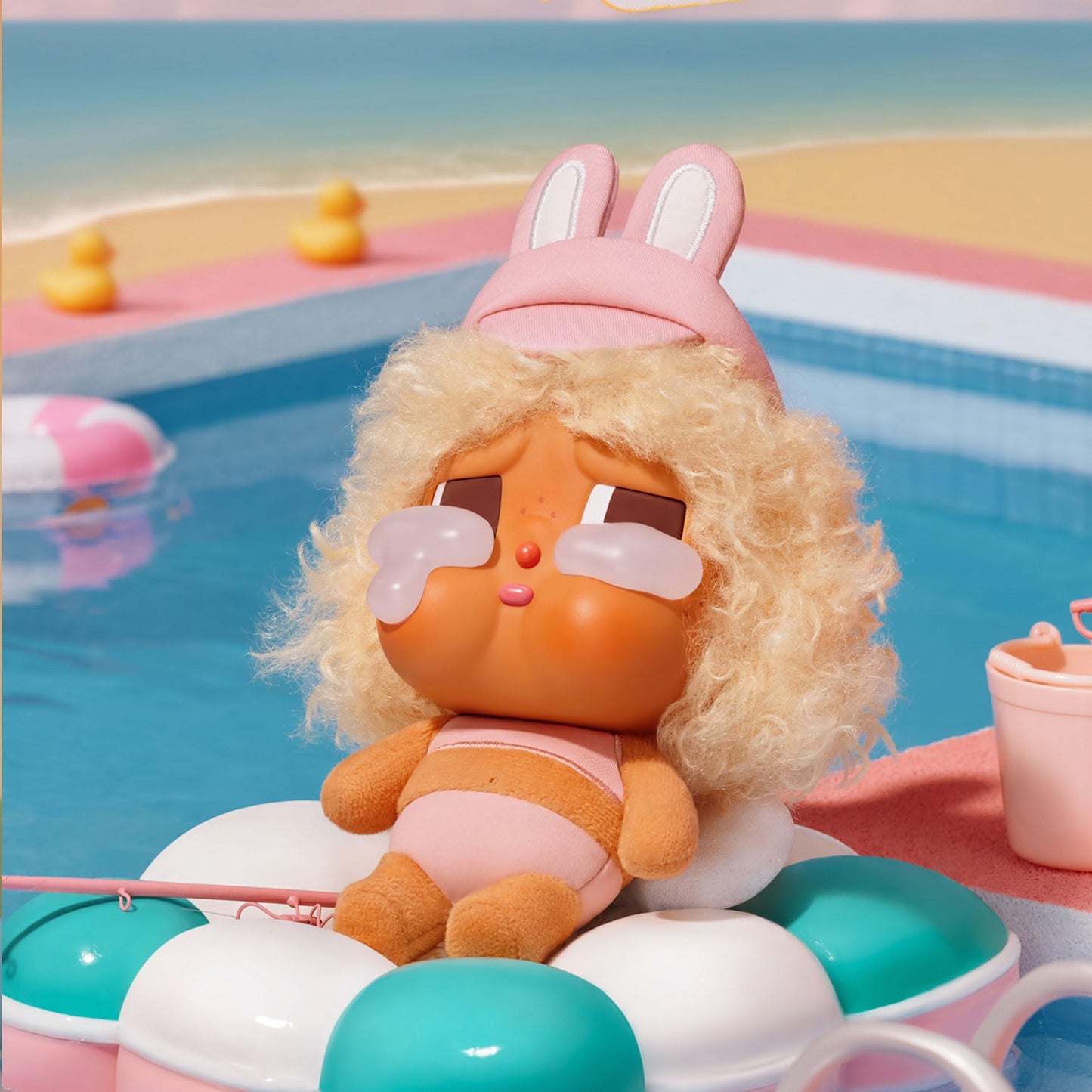 POP MART Crybaby Vacation Mode On Series-Vinyl Plush Pendant Blind Box, Collectible Toys, Holiday Birthday Gifts for Girls and Boys, Single Box