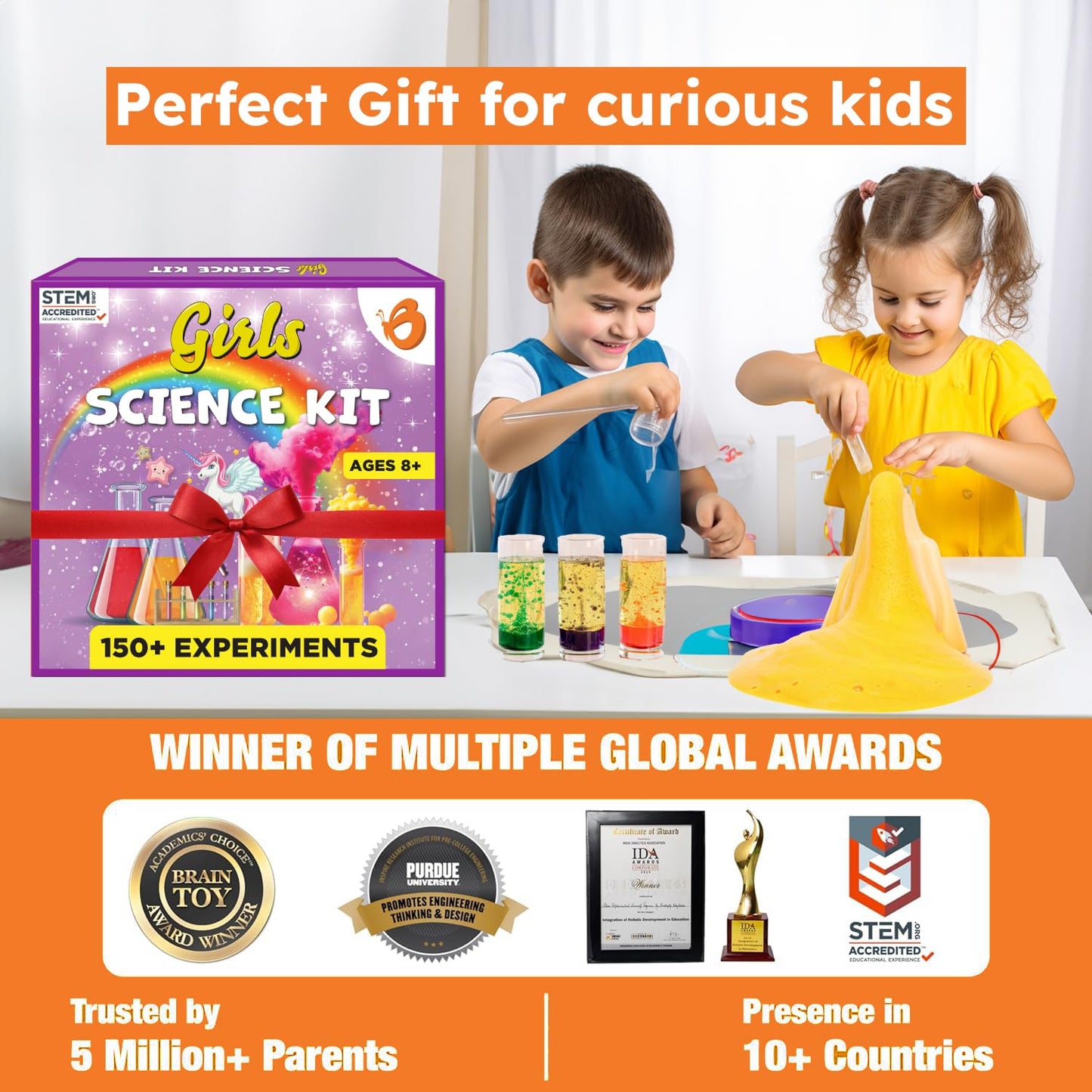 Butterfly EduFields Girls Science Kit for kids Ages 8 9 10 11 12 Years | 150+ Girls Science Experiments | Gifts for Girls ages 8 9 10 11 12 years | Girls Toys | Fun STEM Toys | Super Science Series