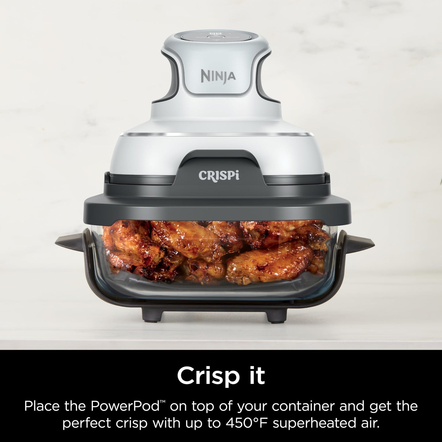 Ninja 2.5-QT CleanCrisp™ Glass Container with Storage lid, Compatible Crispi Portable Cooking System, Microwave, Freezer & Dishwasher Safe, PFAS & PTFE Free Glass Cooking Surface, XSKSFNMED