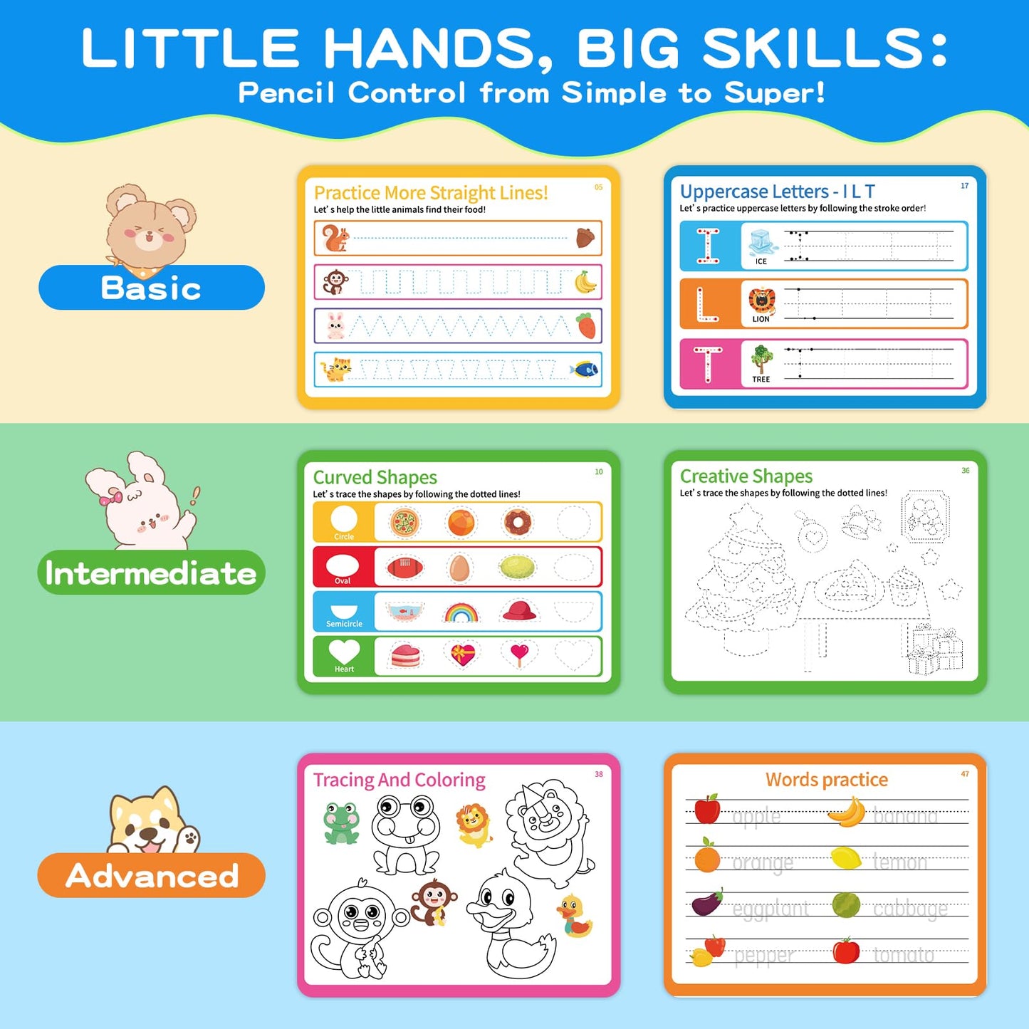 Preschool Learning Activities, Tracing Books for Kids Ages 3+, Toddler Handwriting Practice, Letter Tracing for Kids, Preschool Kindergarten Workbooks 3+, Learning Books for 3+ Years Old