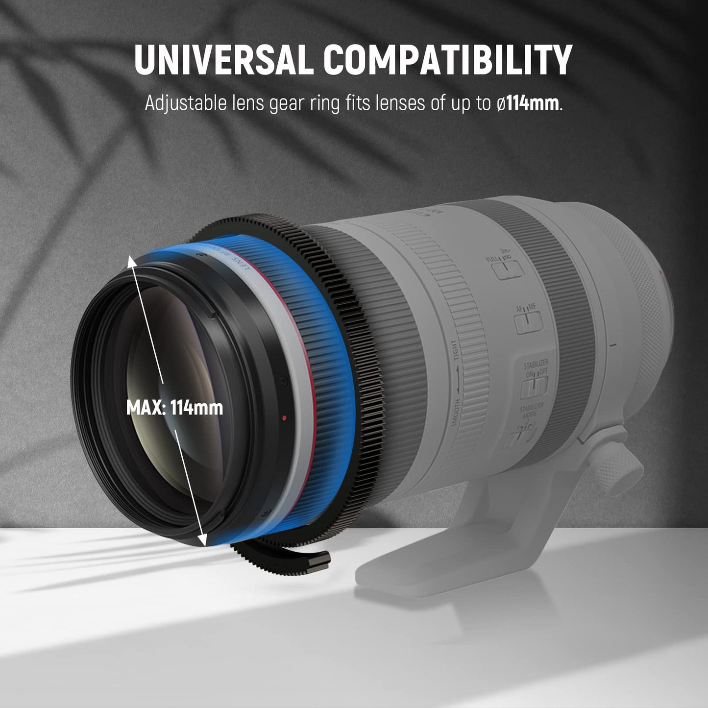 NEEWER Mini Follow Focus with A/B Stops, Lens Gear Ring, 15mm Rod & Rod Clamp for Cinema Camera, DSLR/Mirrorless Camera, Compatible with Lens Diameter Up to 114mm, PG001 (Silver)