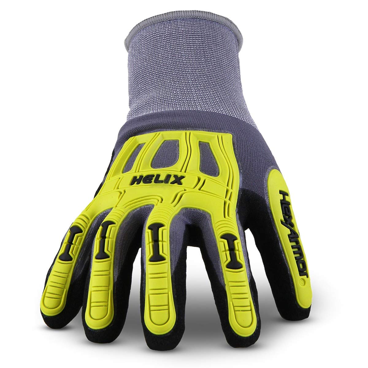 HexArmor Cut-Resistant Impact-Protection Nitrile Palm Knit Work Gloves 6-Pack | Helix® 1095 | Large