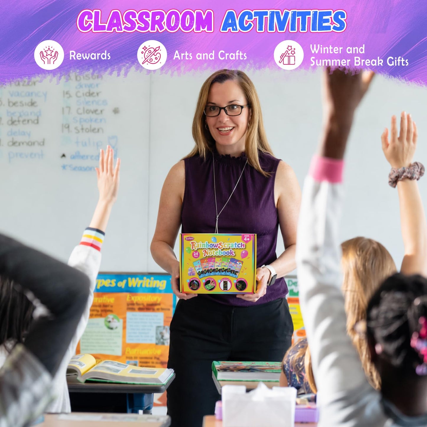 Party Favors for Kids, 24 Pack Scratch Art Rainbow Notebooks, Funtopia Loot Bag Fillers Goodie Bag Stocking Stuffers for Kids 4-8 8-12, Classroom Prizes for Students from Teacher