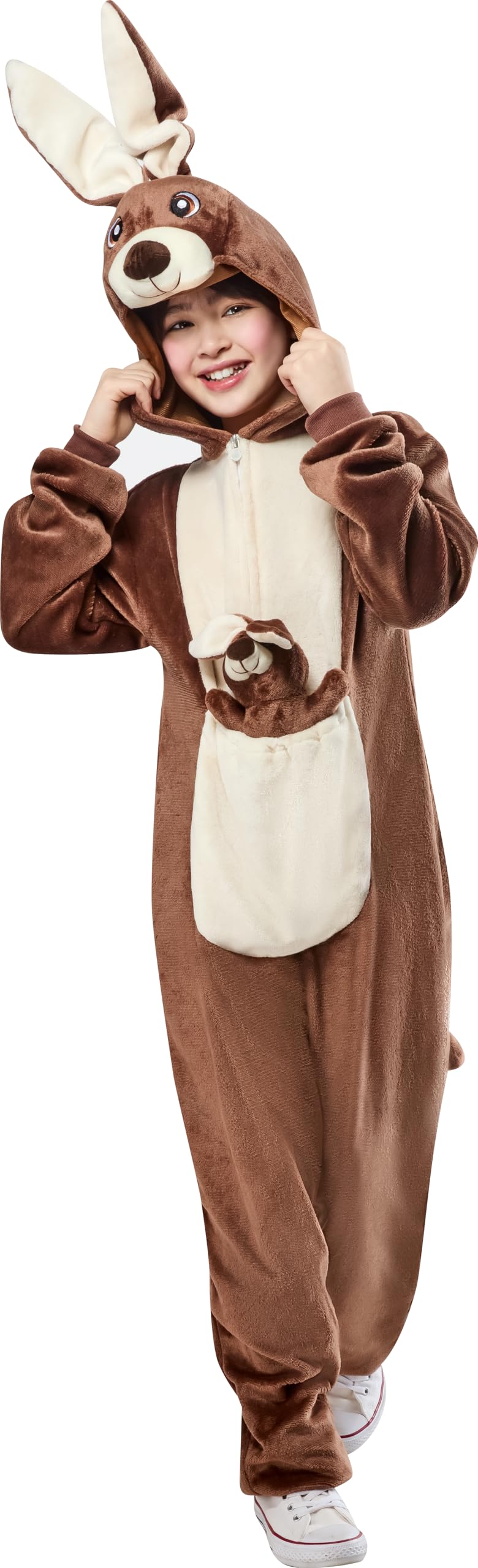 Rubies Kangaroo Comfywear Hooded Jumpsuit for Kids, Unisex S/M