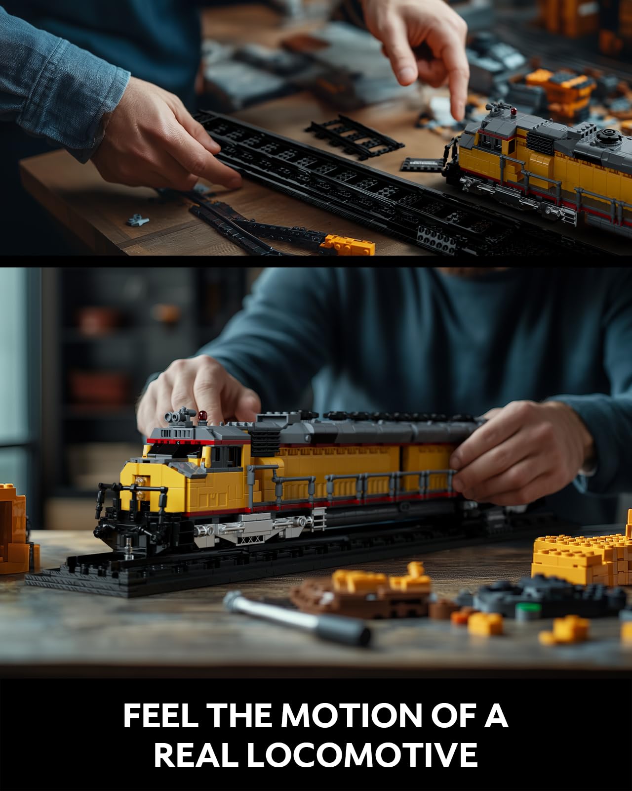 Nifeliz DDA40X Locomotive Building Set with Base, Collectible Steam Train Building Toy Model for Adult Train Lovers, Ideal Gift for Home Décor (1603 PCS, NF10296)