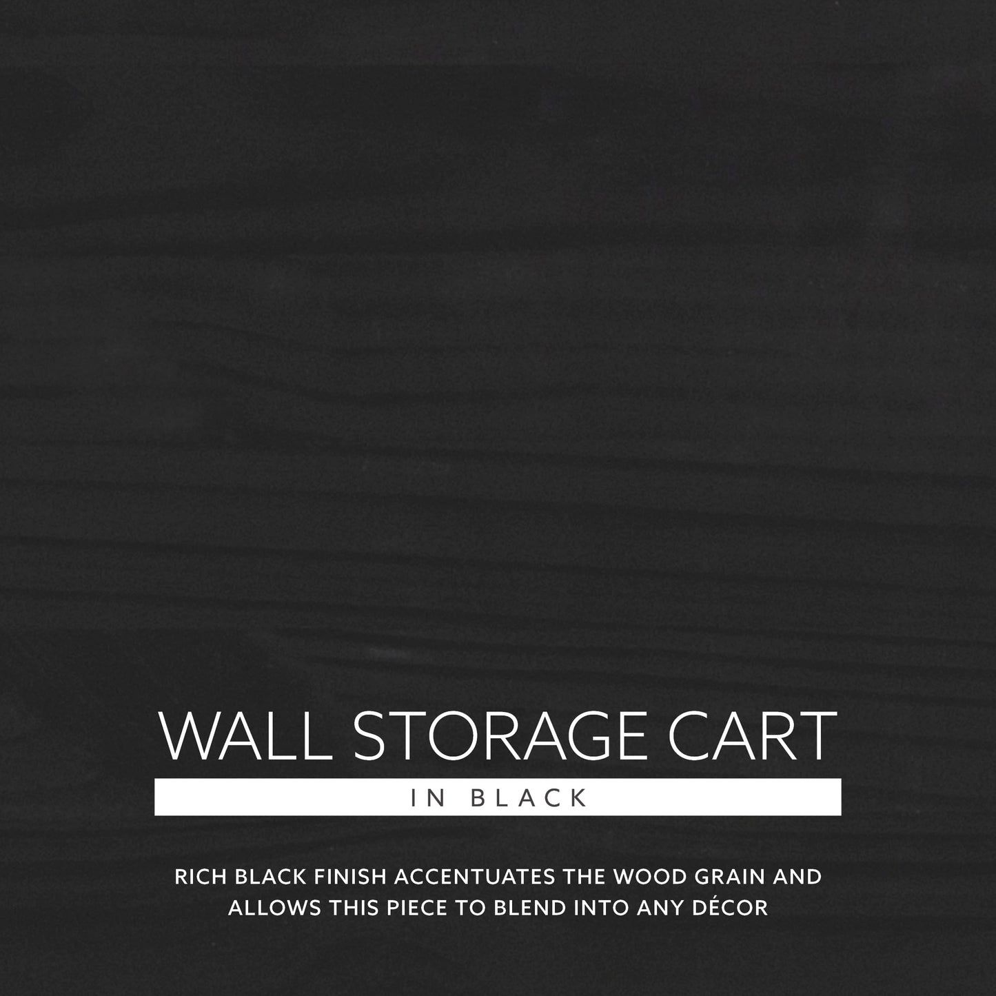 Linon Corinne Black Six Drawer Wide Rolling Storage Cart