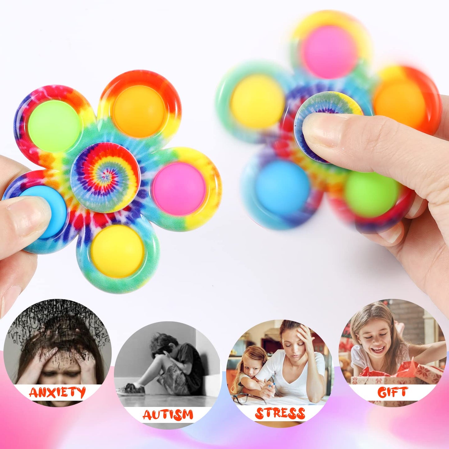 Gigilli 48 Pack Party Favors Fidget Spinners for Kids 4-8 8-12, Easter Basket Goodie Bags Stuffers for Kids 3-5, Egg Fillers Pop Mini Fidget Toys Bulk Classroom Prizes, Toddler Birthday Party Gifts