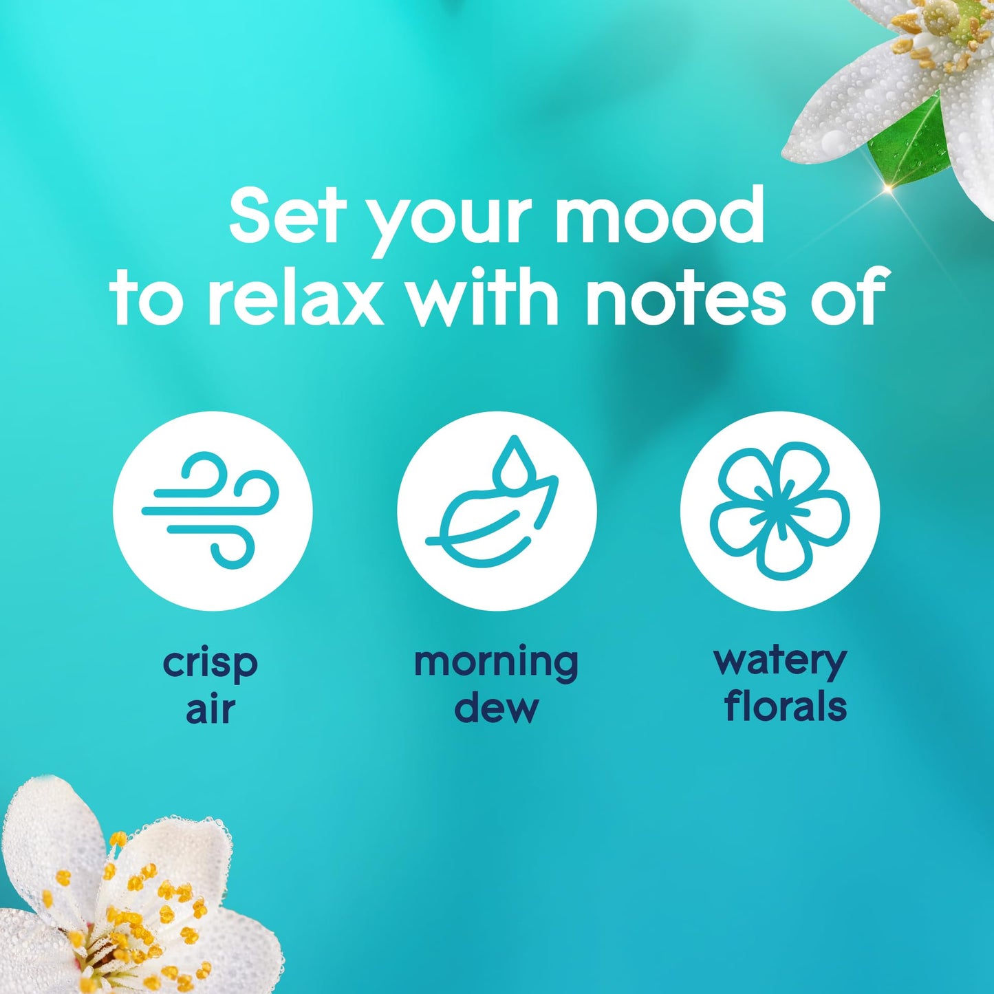 Glade Automatic Spray Refill, Dewdrop Petals, Scented Air Freshener for Home and Bathroom, 6.2 Oz, 6 Count