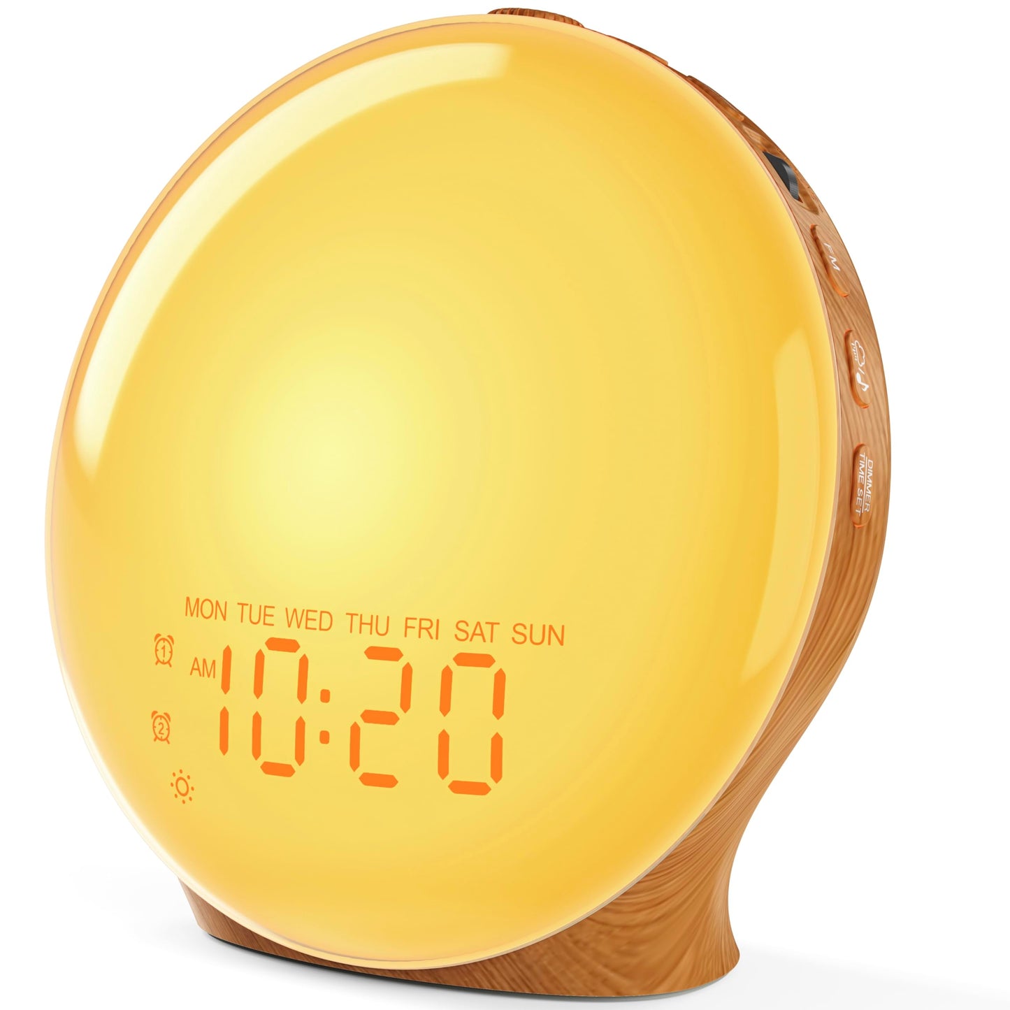 JALL Full-Screen Wake Up Light Sunrise Alarm Clocks for Bedrooms, White Noise Machine for Heavy Sleepers & Kids, 25 Natural Sounds, Dual Alarms, FM Radio, 17 Dimmable Colors, Bluetooth Speaker