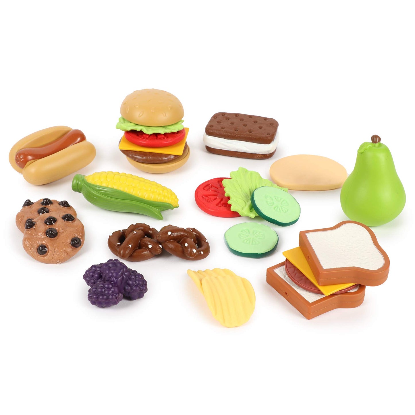 Learning Resources New Sprouts Complete Play Food Set - 50 Pieces, Ages 2+ Toddler Play Food, Kitchen Play Food, Play Food Sets for Kids