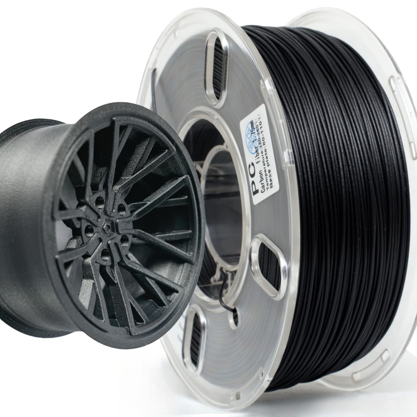 PRILINE Carbon Fiber Filament, PRILINE Carbon Fiber Polycarbonate 3D Printer Filament 1.75mm, High Strength Carbon Fiber 3D Printing Filament 1kg Spool, Black