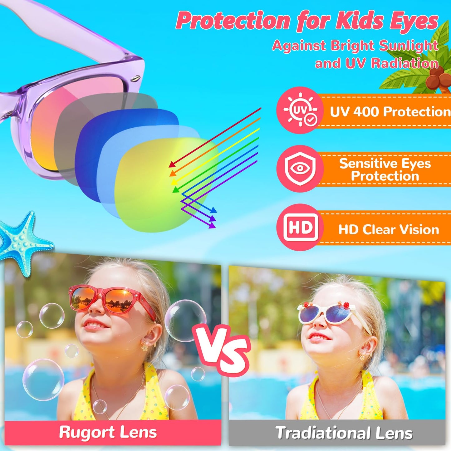 Kids Sunglasses Bulk Party Favors - Boys Girls Sunglasses for Kids Age 3-8, Neon Sunglass with UV400 Protection, Goodie Bags Stuffer for Kid Birthday Party Supply, End of Year Student Gifts (64 Packs)