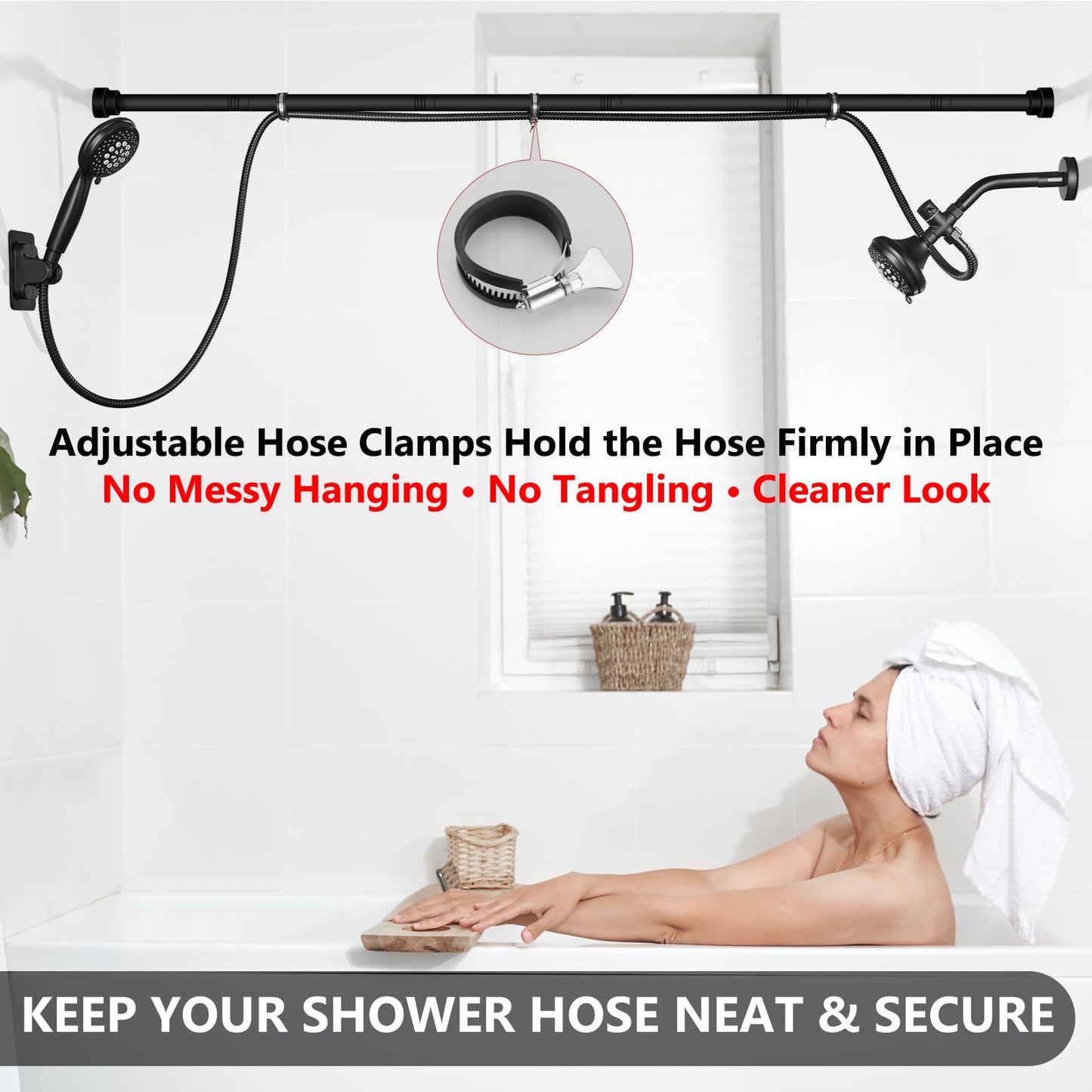 GBBNE Double Shower Head Dual for Couples High Pressure and Adjustable Tandem Shower Head System for 2 People Matte Black