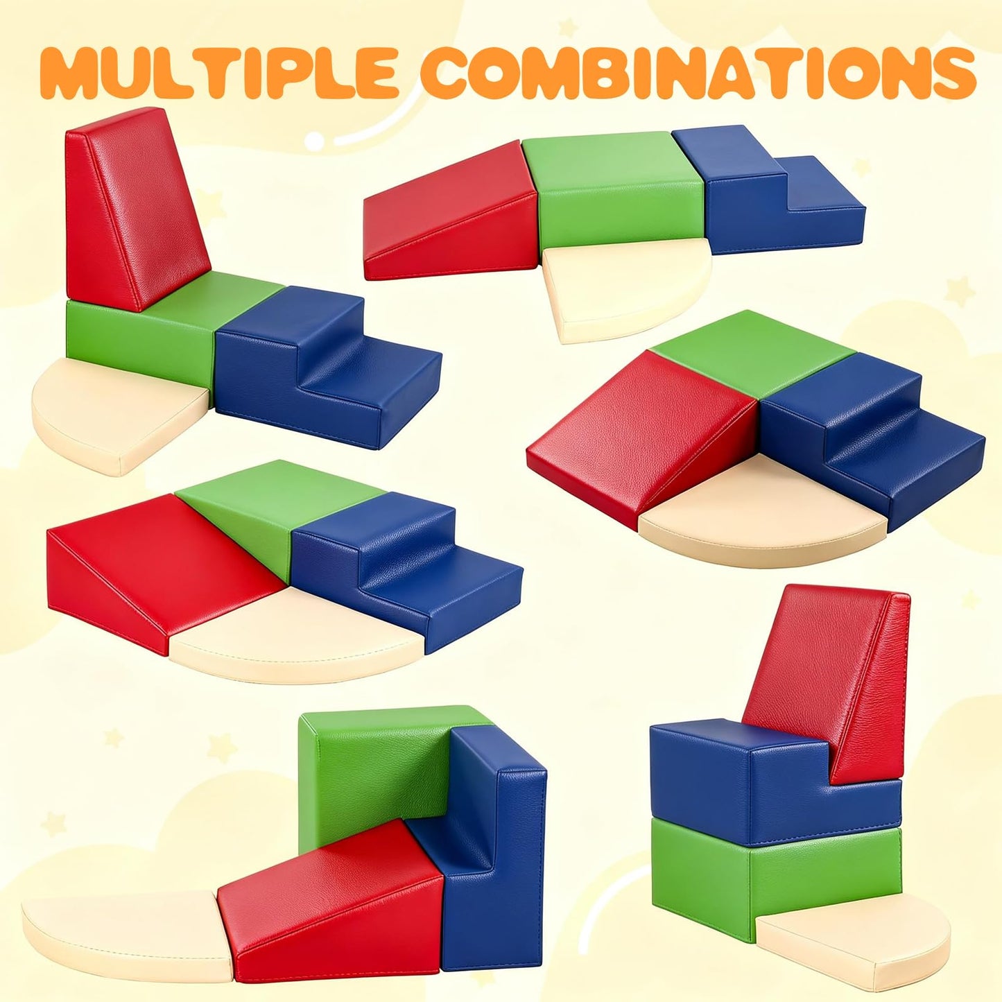 Sumbababy - Soft Climbing Blocks for Toddlers - Waterproof PU Leather Set, 4 Indoor Climbers Toys for Kids, Outdoor Play Equipment, Gift