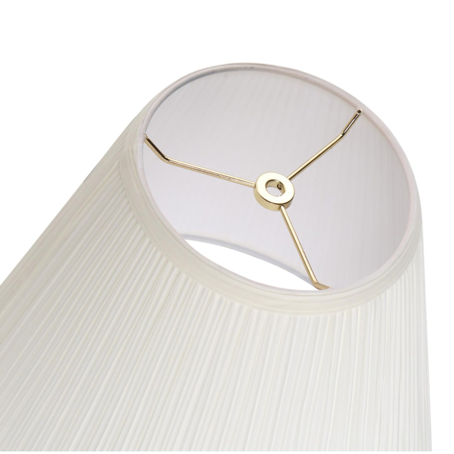 Aspen Creative 33055, Hardback Empire Transitional Spider Lamp Shade, Mushroom Pleated Powder White, 7" Top x 13" Bottom x 10" Slant
