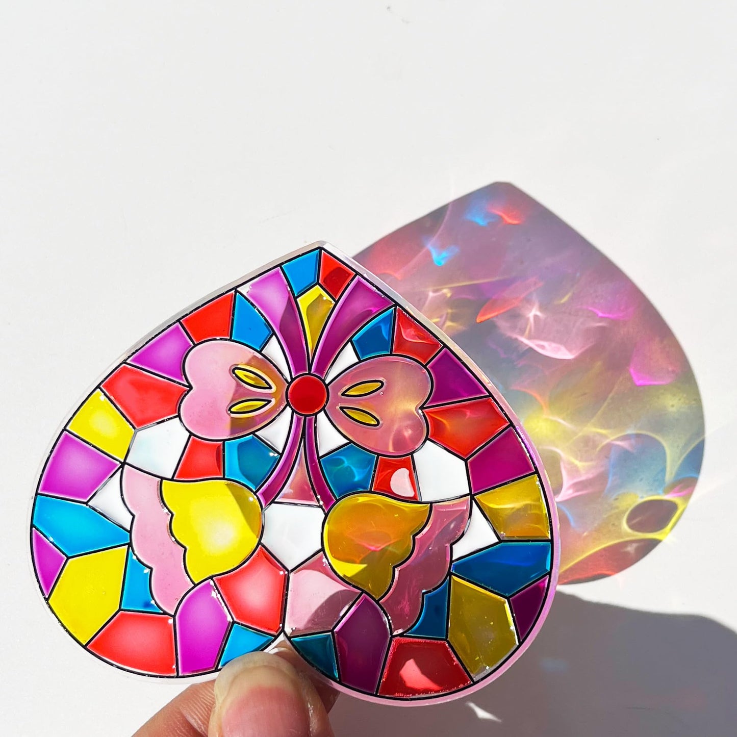 Ayhuhra 28 Sets Heart Suncatchers for Windows Valentine's Day Suncatcher Craft Kits DIY Window Paint Art Heart Sun Catchers for Classroom Art Craft Mother's Day Party Supplies