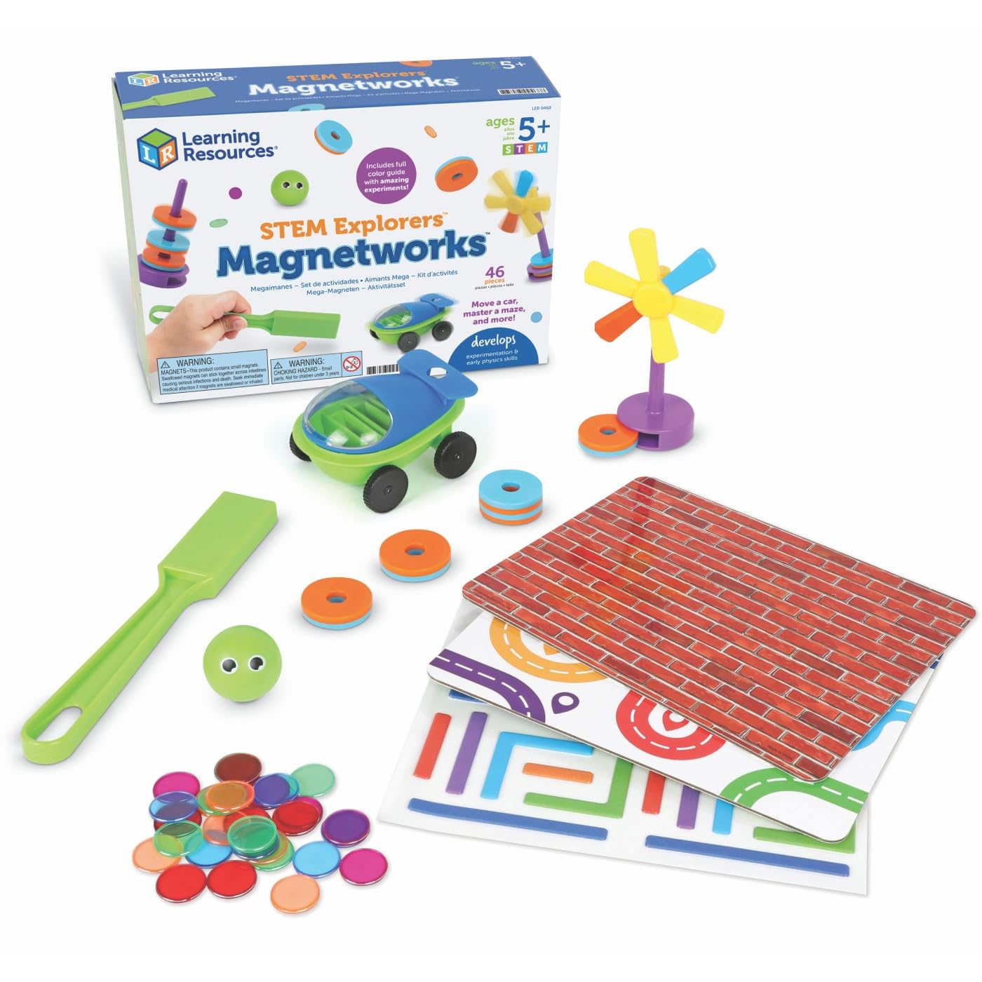 Learning Resources STEM Explores Mega Magnet Set, Toddler Toys, Magnetic Tiles Blocks, Sensory Toys, Kids Games, Classroom Must Haves, Sensory Bin, Birthday Gift, Fine Motor Skills