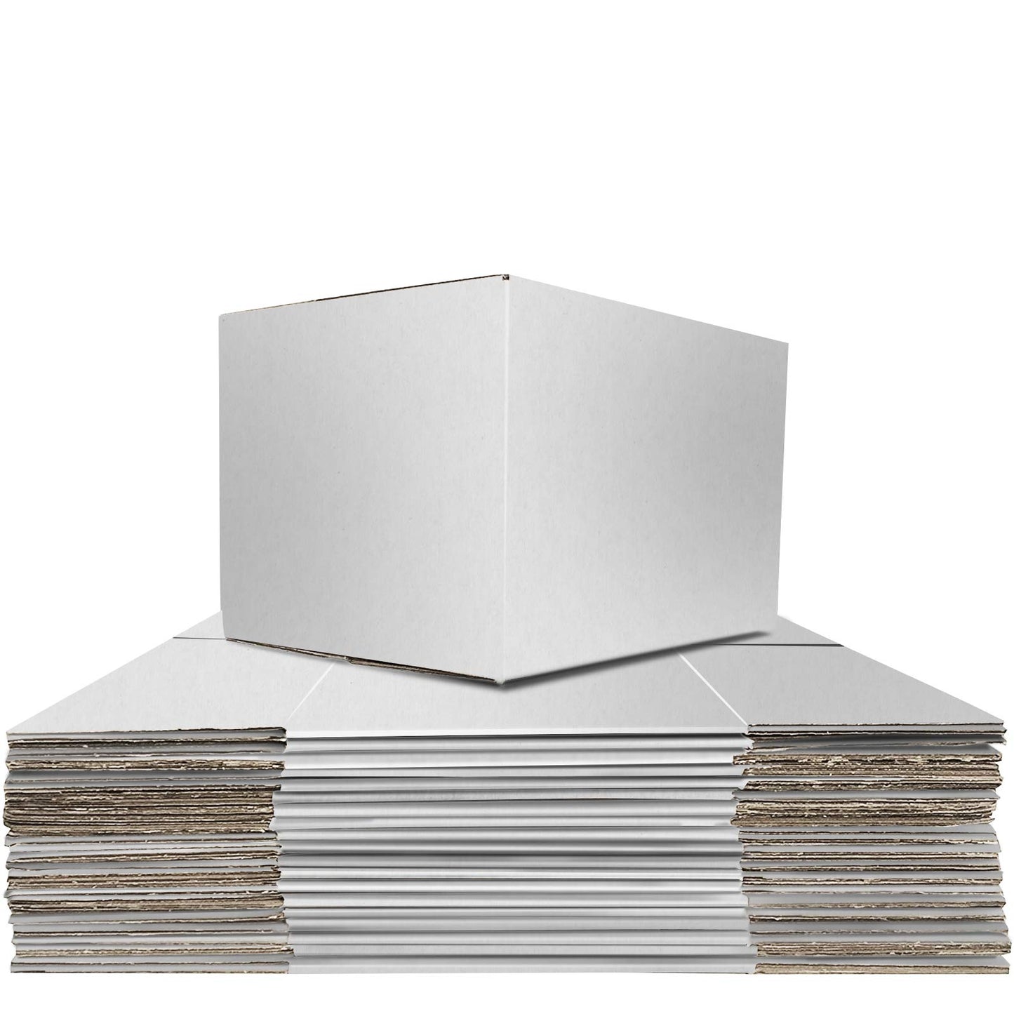 PETAFLOP Shipping Boxes 11x6x6, White Mailer Corrugated Cardboard Box for Small Items Shipping, 25 Pack