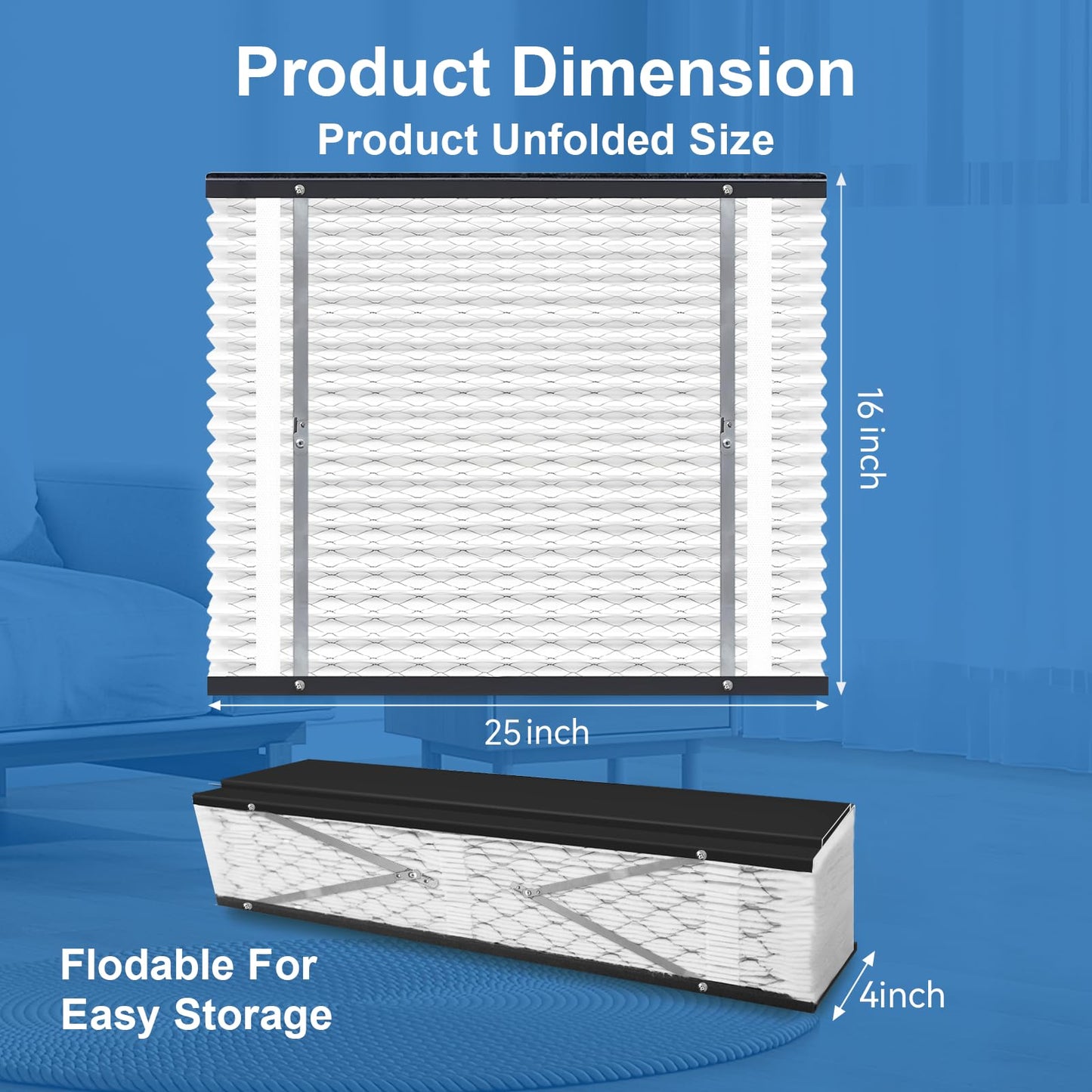 2-Pack 410 Replacement Filter Compatible with AprilAire Whole House Air Purifiers Models 1410, 1610, 2410, 2416, 3410, 4400, MERV 11 Air Purifiers, Size:16x25x4(Actual size:16.69x27.8x4.02in)