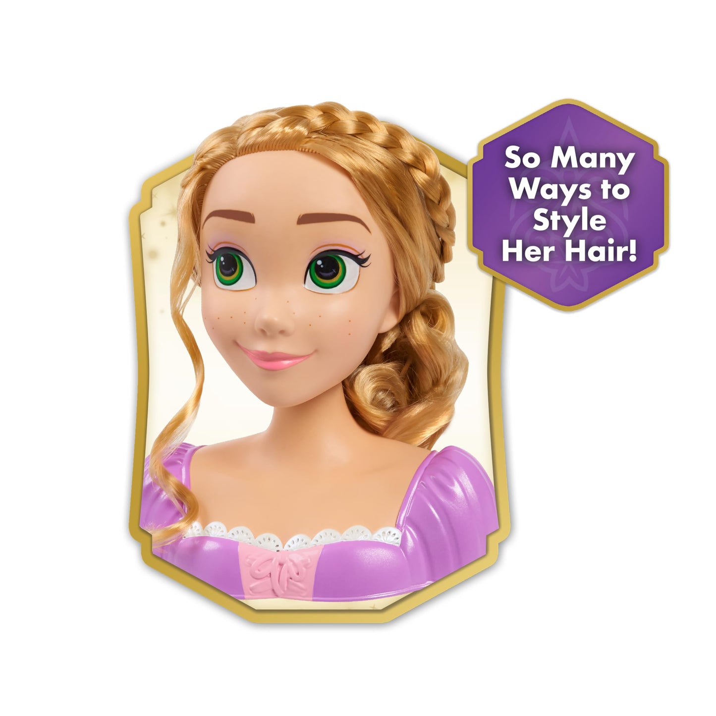 Disney Princess Rapunzel Styling Head, 14-Pieces, Pretend Play, Ages 3 Up