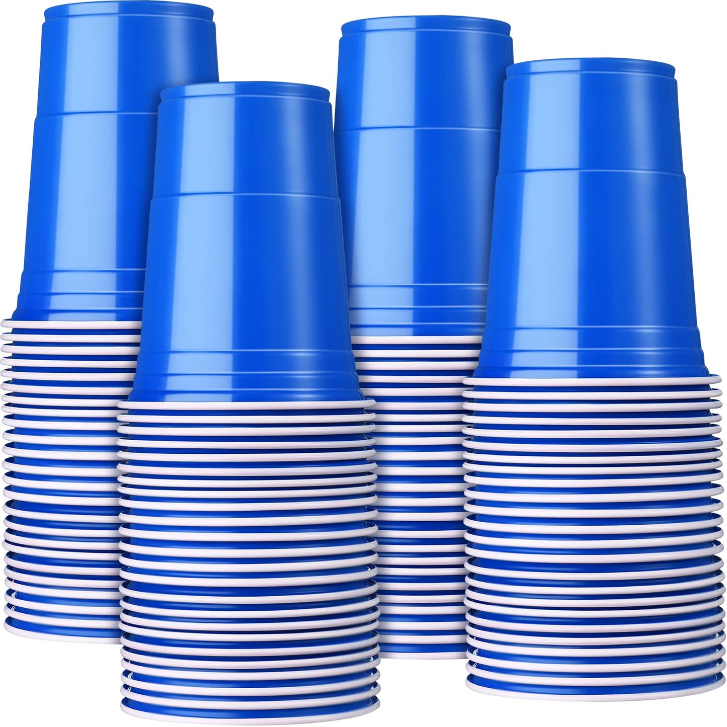 Mimorou 200 Pack Plastic Cups Bulk for Wedding Party 16 oz Disposable Cups Stackable Plastic Beverage Drinking Tumblers for Birthday Bachelor Baby Shower Christmas Graduation Picnics Party(Blue)