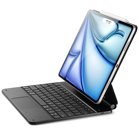 ESR iPad Air 13 Inch Case Keyboard (M3/M2, 2025/2024) & iPad Pro 12.9 inch (6th/5th/5th/3rd) Magic Keyboard, Easy-Set Floating Cantilever Stand, Precision Multi-Touch Trackpad, Rebound Series, Black