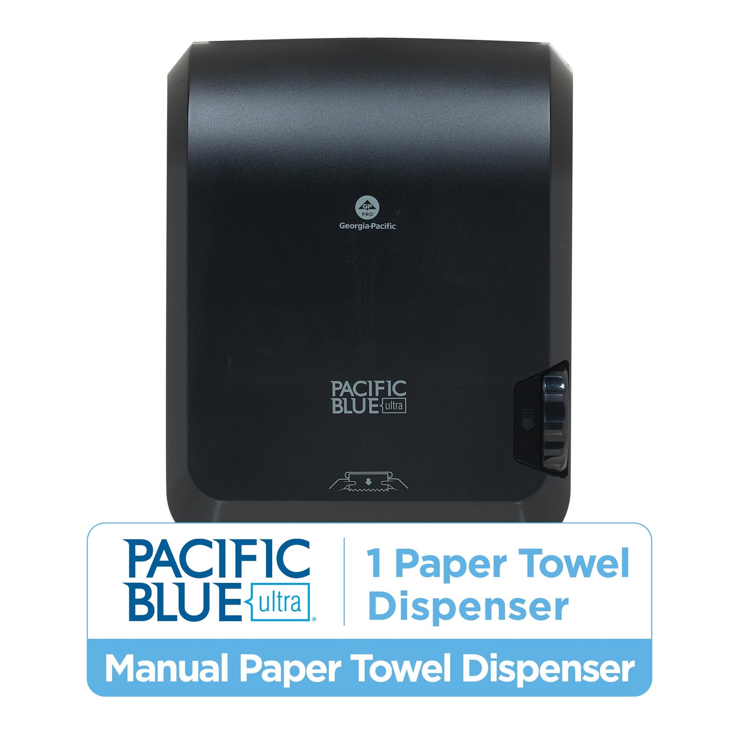 Pacific Blue Ultra 8" High-Capacity Mechanical Paper Towel Dispenser by GP PRO (Georgia-Pacific), Black, 59589, 12.9" W x 9" D x 16" H, 1 Dispenser