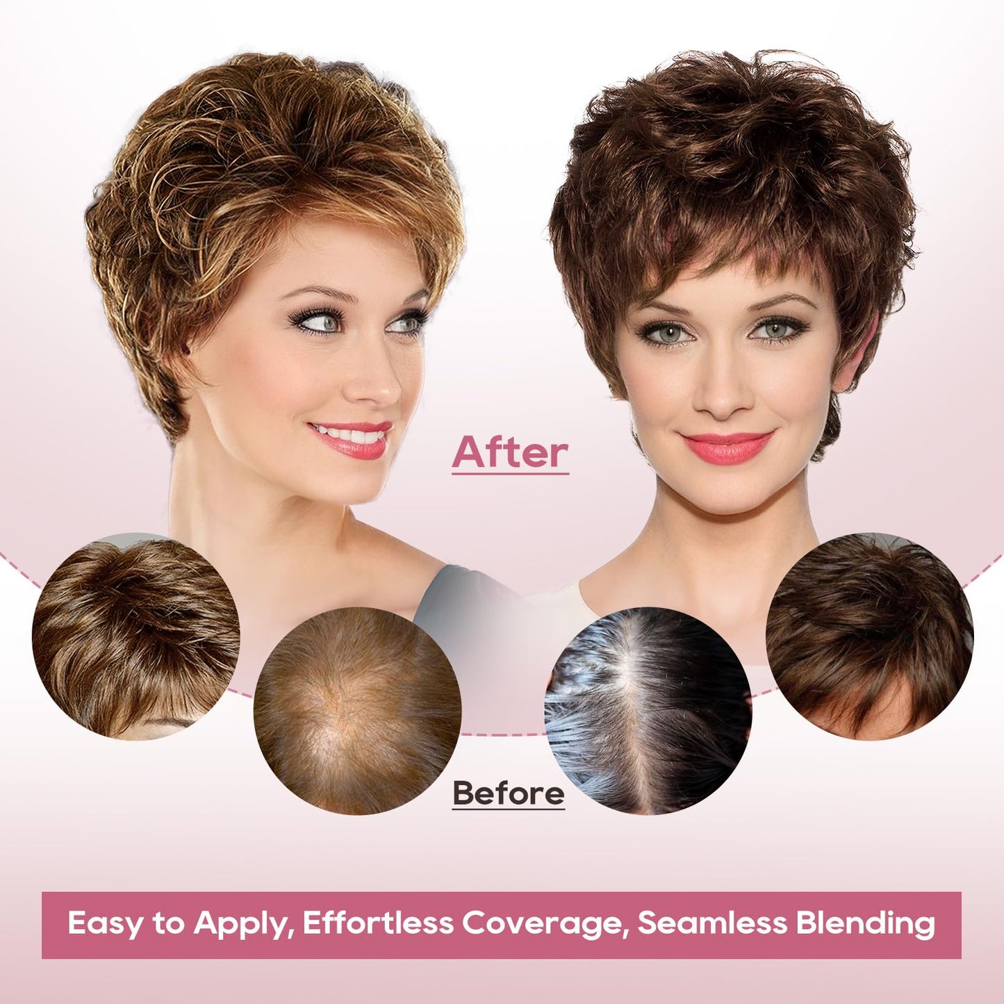 REECHO Hair Topper, Short Wiglet Hair Topper for Women with Thinning Hair Large Coverage Synthetic Top Crown Hair Piece for Women - Grey