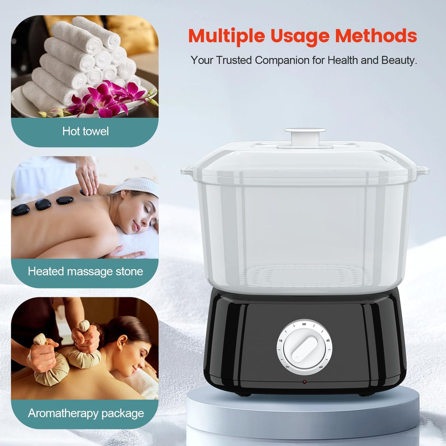 StateRiver Hot Towel Warmer, Rapid Heating Towel Steamer for Facials can Hold 12 Mini Wet Towels, Portable Mini Towel Warmer for Bathroom,Spa and Salon.