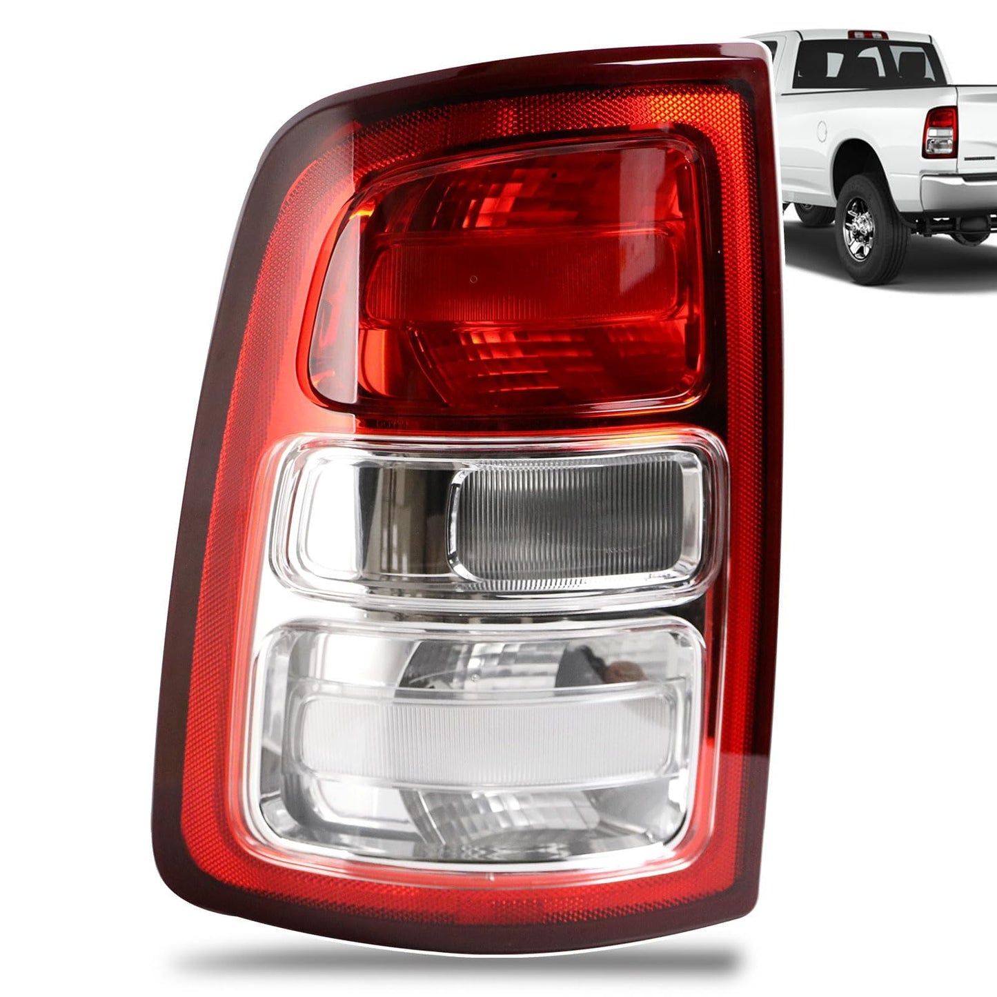 Lathsy Tail Lights Red Bezel Compatible With 2019-2023 Dodge Ram 2500 Left Driver Side Replace:68361715AD