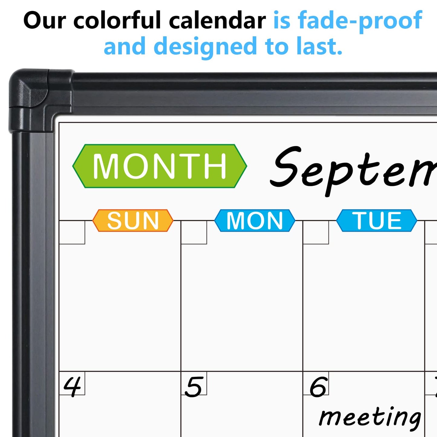 JILoffice Magnetic Dry Erase Calendar Whiteboard, 2 Month White Board Planner 36 X 24 Inch, Black Aluminum Frame Wall Mounted Board for Office Home and School