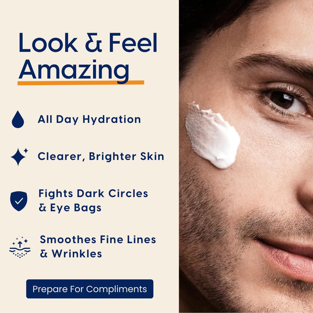 Strive - Mens Face Moisturizer - Mens Skin Care, Lotion for men, All Skin Types, Fragrance Free, Clear Skin, Anti-aging, Clinical Strength, 4% Upgraded Niacinamide, Hyaluronic Acid & Ceramides - 50g