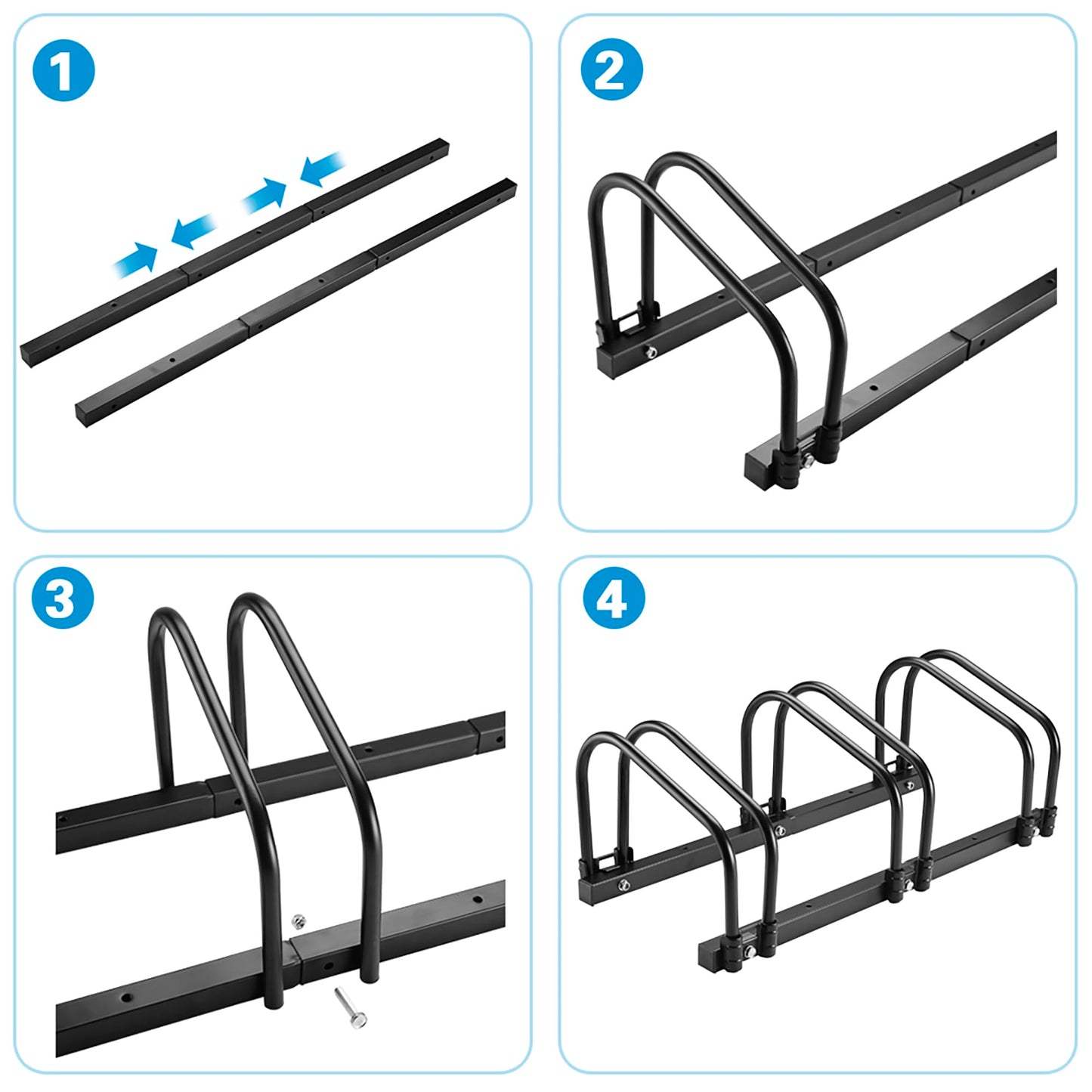 Trimate Bike Stand, 4 Bikes Rack Garage, 2.4" Width for most of Bikes