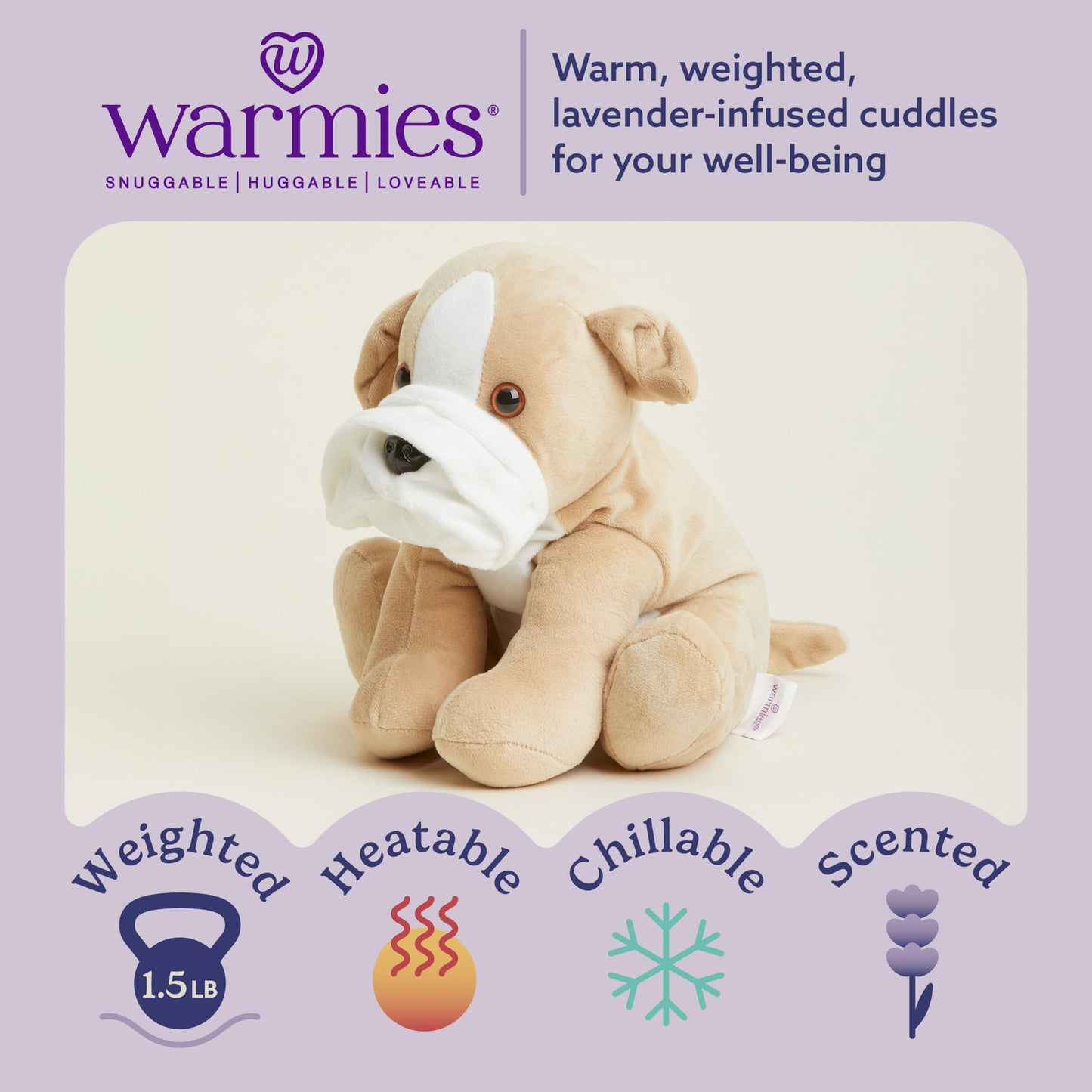 Intelex Bull Dog Warmies Plush