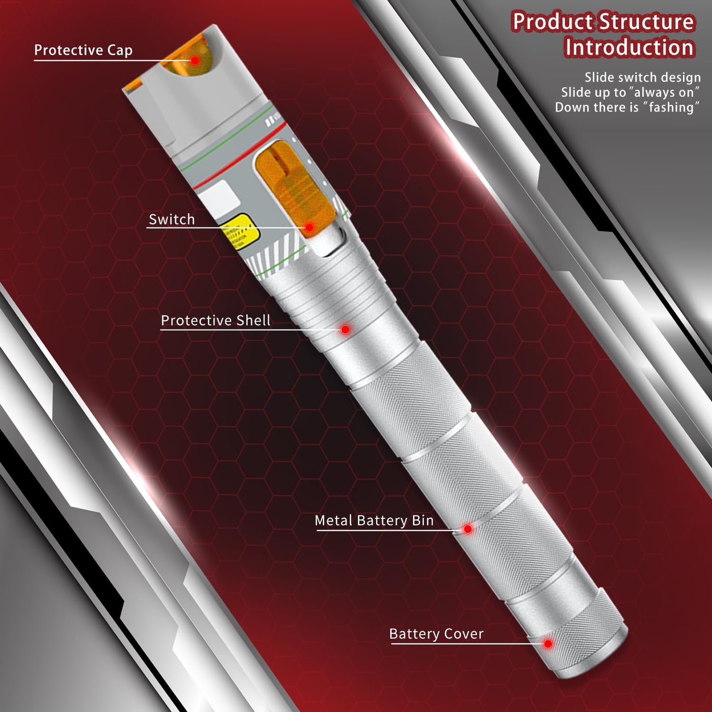 Fiber Optic Visual Fault Locator 50KM with FC/LC Adapter Kit, VFL Include Single Mode 9/125um FC Male to LC Female Connector, Fiber Light Pen for CATV Telecommunications Engineering Maintenance