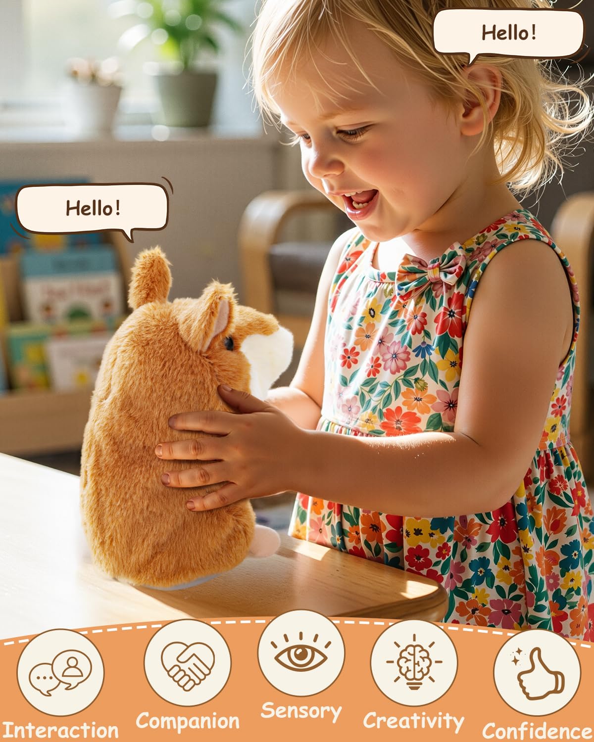 Ayeboovi Toddler Toys Talking Hamster Repeats What You Say Interactive Plush for Babies Interactive Games Birthday Gifts for Kids Boys Girls Ages 3 4 5 6