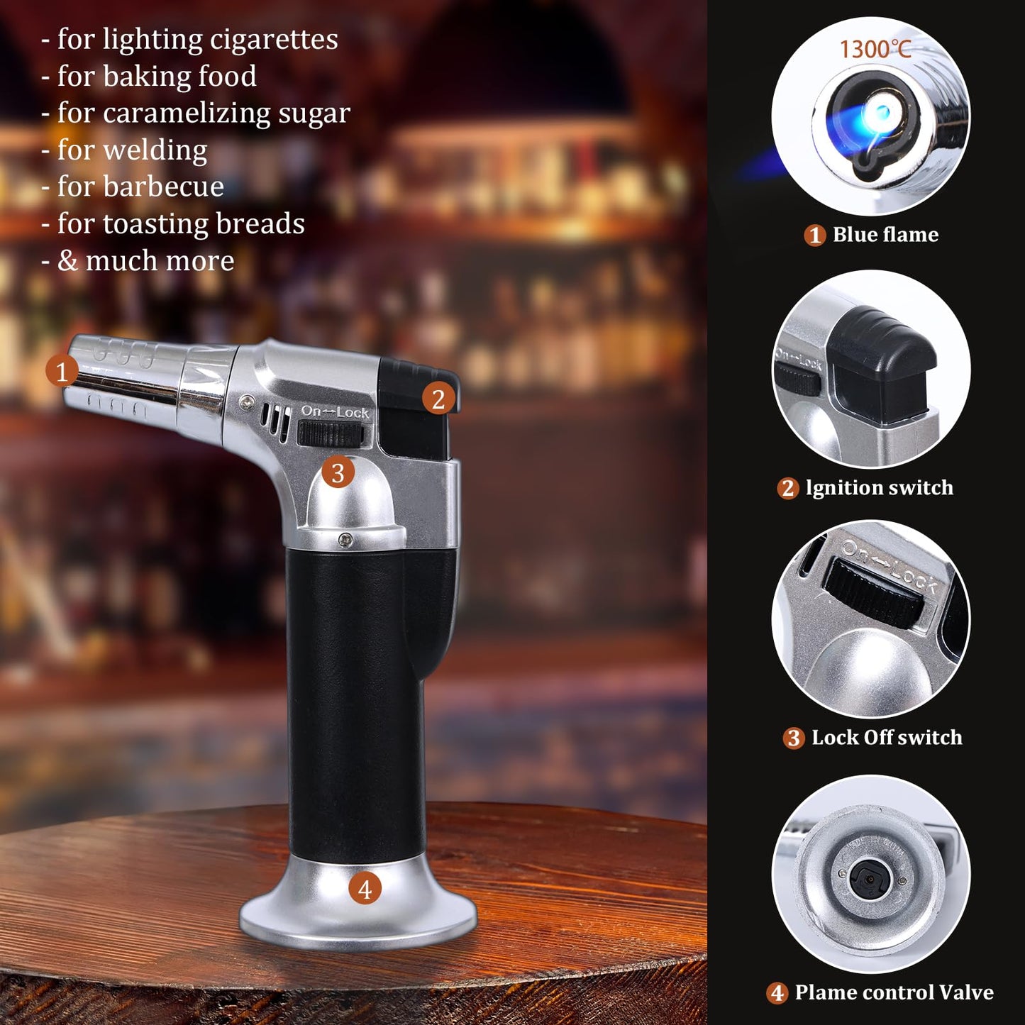 Cocktail Smoker Kit with Torch, 2 Pack Whiskey Smoker Kit Metal Old Fashioned Smoker kit, Birthday Bourbon Whiskey Gifts for Men Dad Husband, 4.7in Expansion Disk, 6 Flavors Wood Chips(No Butane)