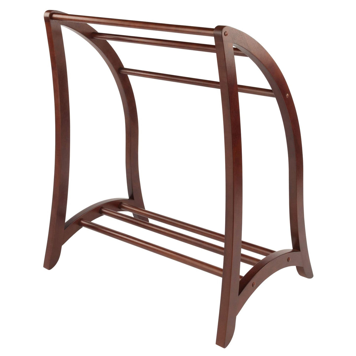 Winsome Wood Quilt Rack With 3 Rungs, Antique Walnut (94036)