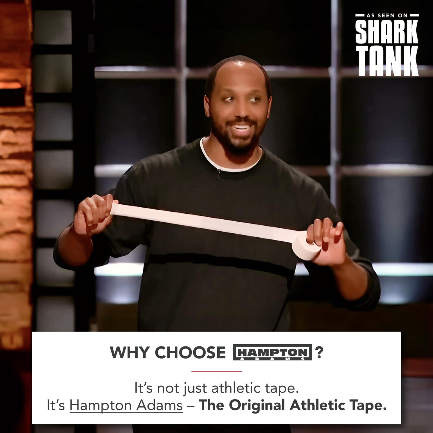 Hampton Adams | As Seen on Shark Tank | Original Sports Medical Athletic Tape (8-Pack) | 45ft Rolls | No Sticky Residue Easy Tear | for Athletes Trainers First Aid Injury Wrap | Ankles Wrist (White)