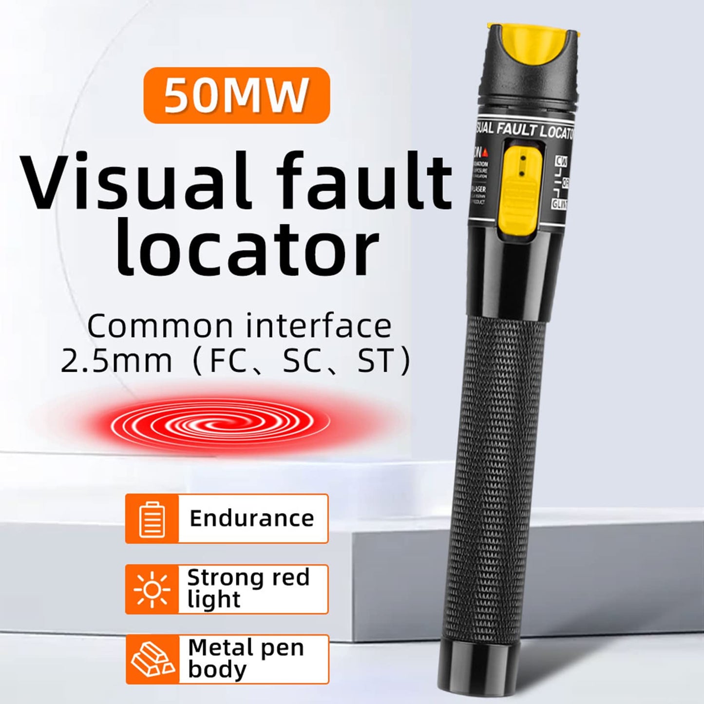 fyboptwu - Fiber Optic Cable Troubleshoot Kit - VFL-50 Visual Fault Locator &1pc FC to LC Adapter & 1pc LC, SC, ST, FC Coupler & 3 Short Patch Cords