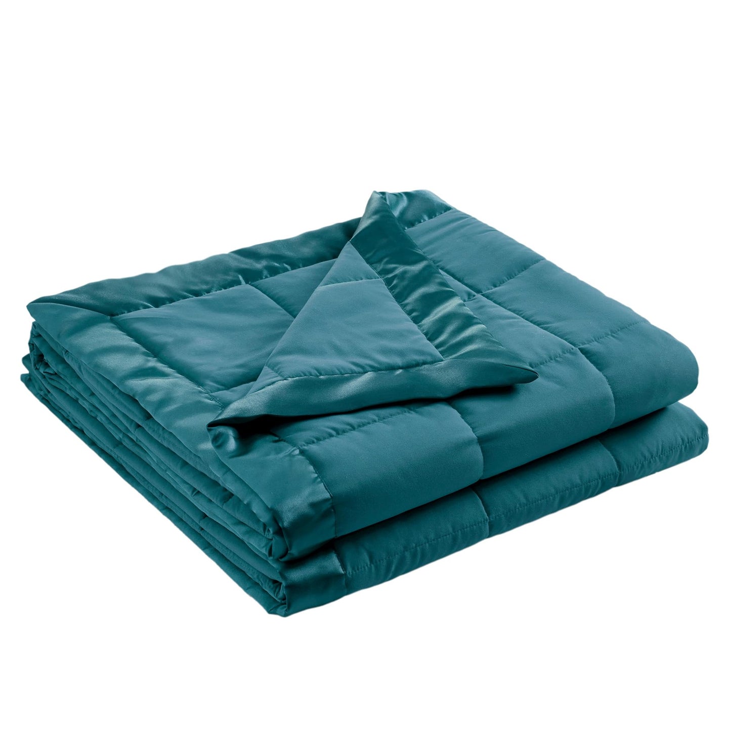 Madison Park Windom Down Alternative Blanket, Premium 3M Scotchgard Moisture Wicking Treatment, Lightweight and Soft Bed Cover For All Season, Satin Trim, Teal Full/Queen