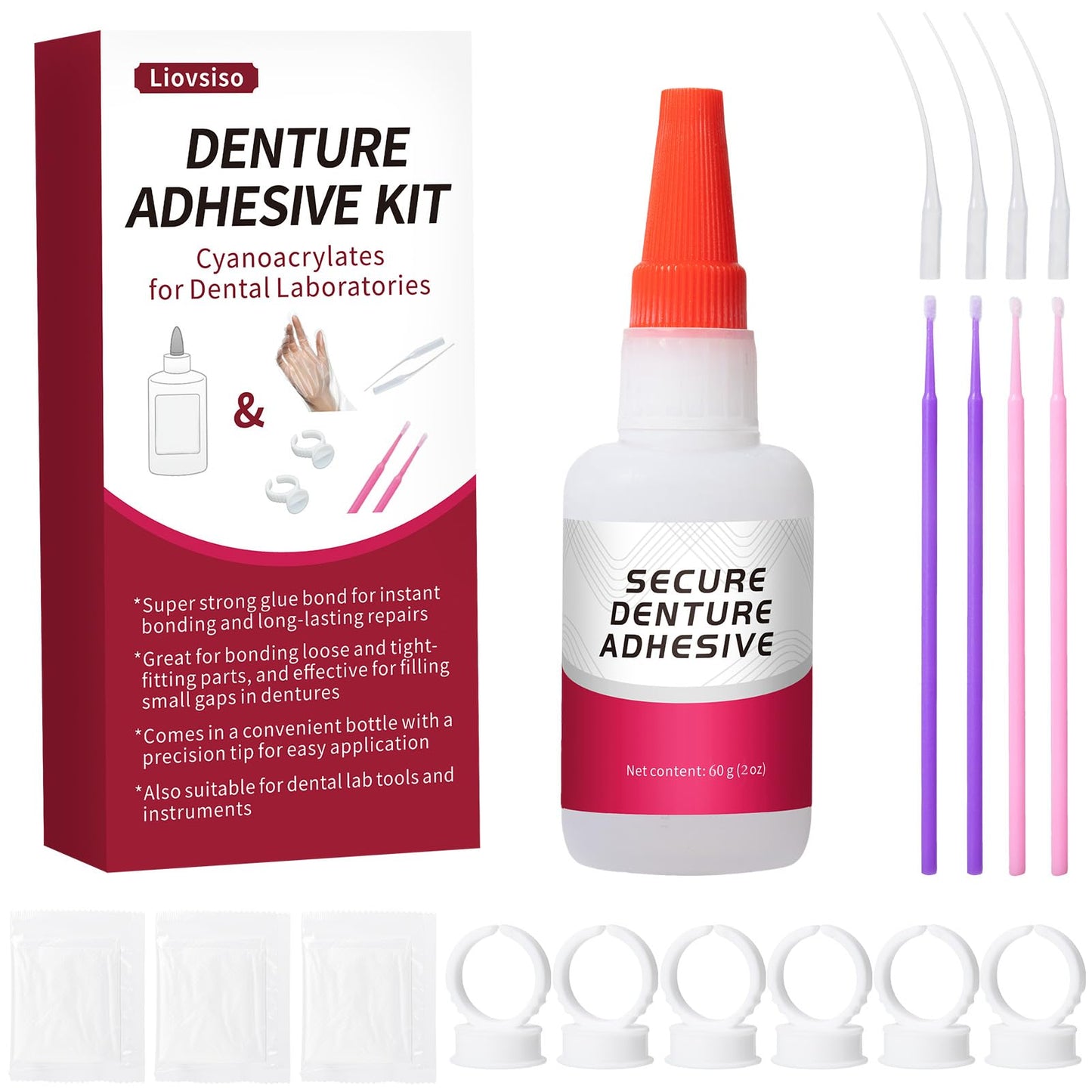 2 oz Dental Lab Instant Bonding Dental Glue, Quick Adhesive, Experience a Secure Bond That Lasts from Days to Week