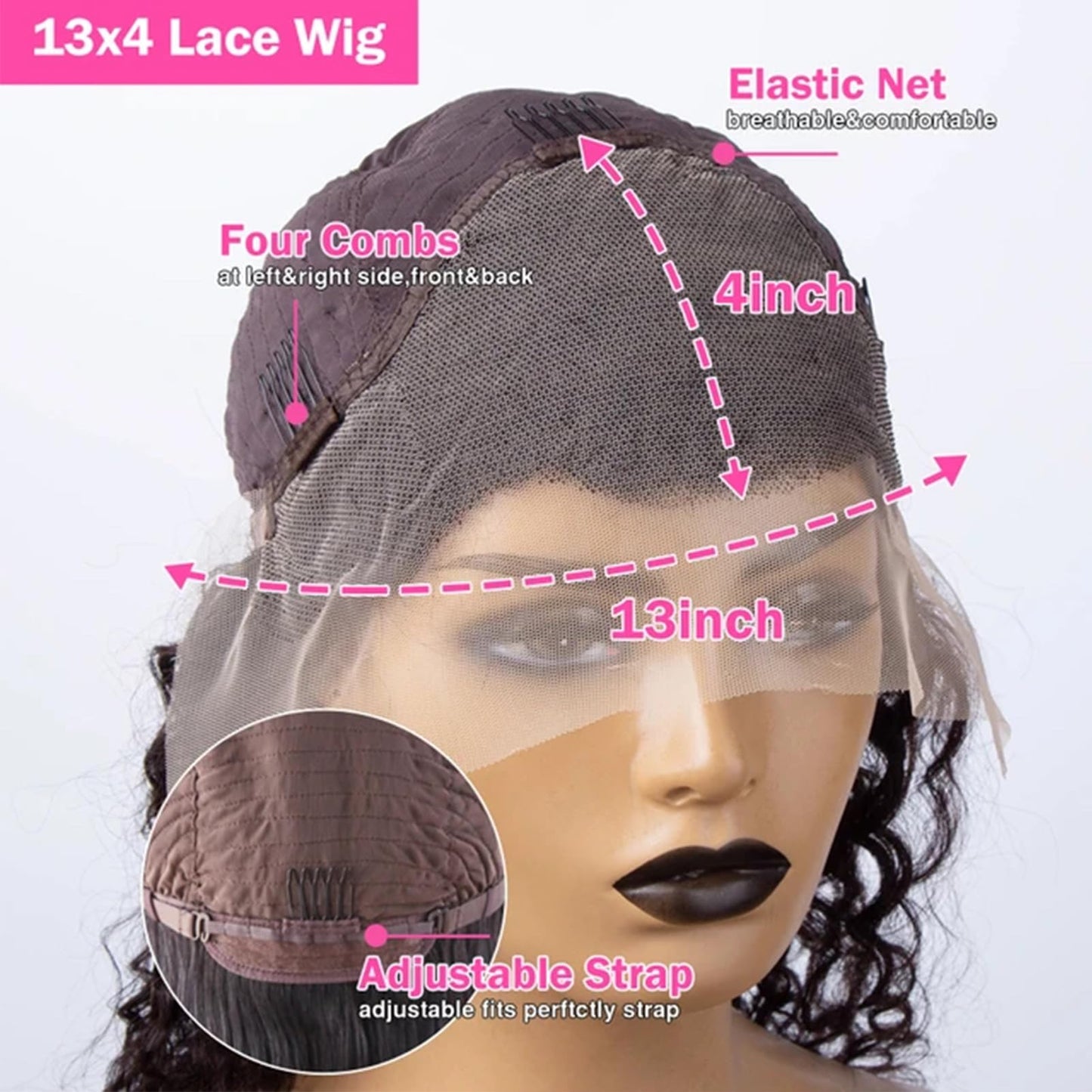 yuccy Curly Bob Wig Human Hair 13X4 Water Wave Lace Front Wig Human Hair Pre Plucked 250% Density Curly Bob Wigs for Women Natural Color 16 Inch…
