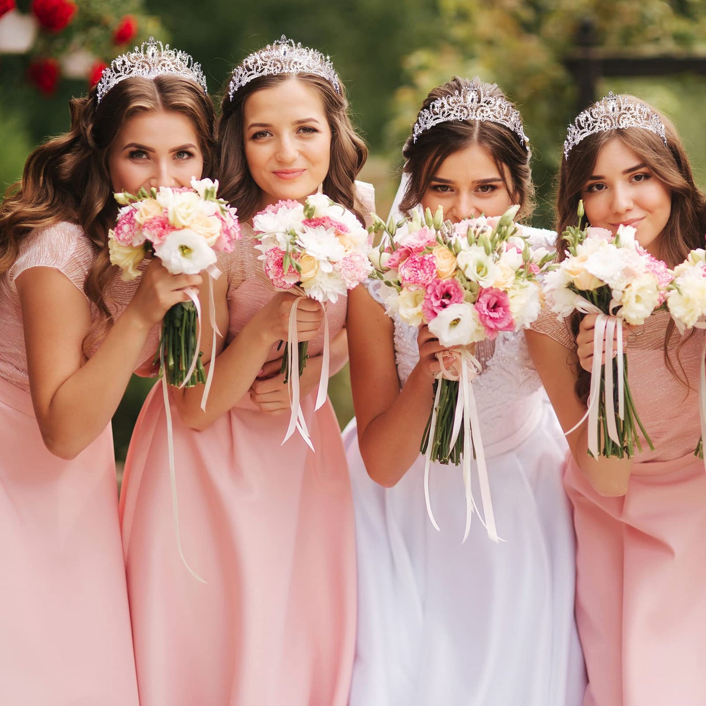 BBTO 10 Pcs Crystal Tiara and Crowns for Women Girls Princess Rhinestone Crown Queen Headband with Combs Bride Tiara for Birthday Party Wedding Prom Hair Accessories(Silver)
