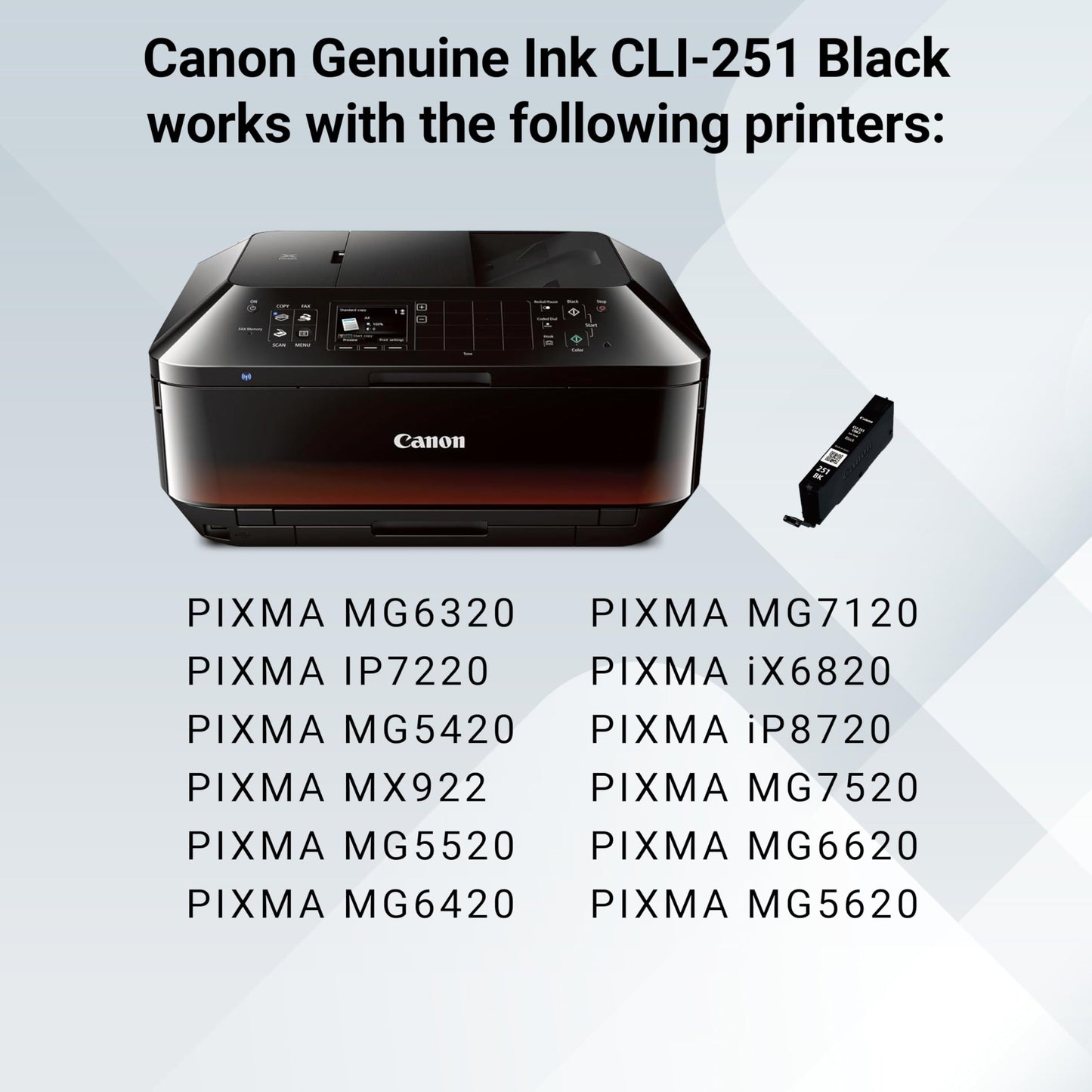 Canon CLI-251 BK/CMY 4PK Compatible to MG6320, iP7220, MG5420, MX922, MG7120, MG6420, MG5520, iX6820, iP8720, MG7520, MG6620, MG5620