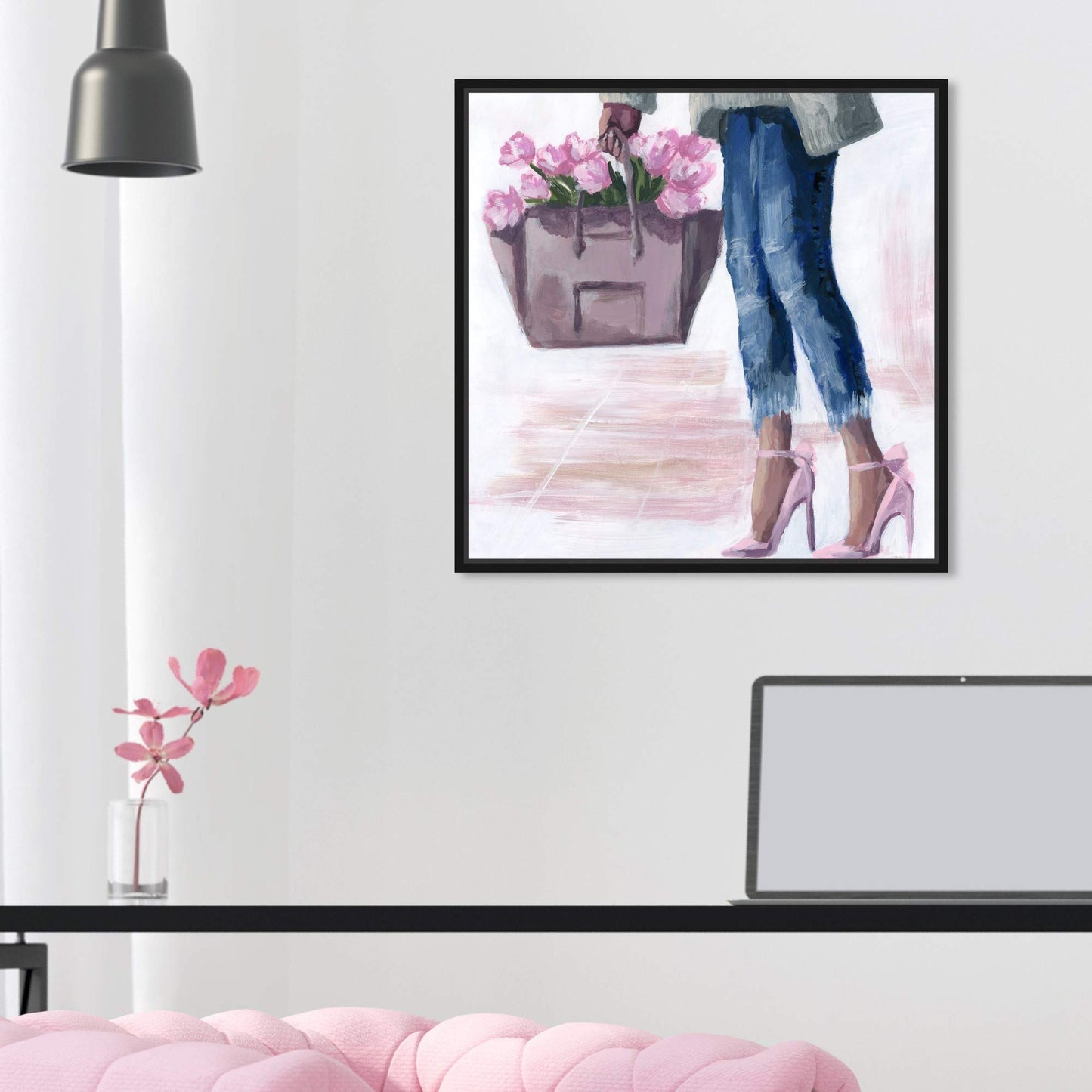 The Oliver Gal Artist Co. Fashion and Glam Wall Art Canvas Prints 'Picks from The Market' Outfits Home Décor, 16 in x 16 in, Black Frame