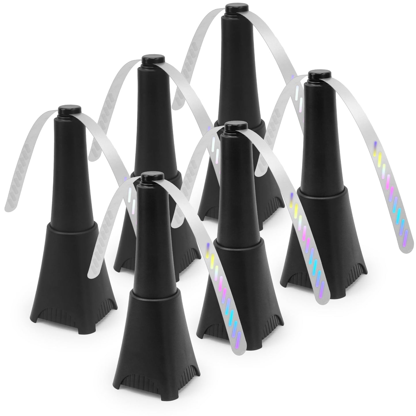 LETKEYS 6 Packs Food Fans for Tables, AA Battery Powered, Portable Table Fans with Holographic Blades and Hook, Table Food Spinner Quiet for Picnic Home Party BBQ, Black