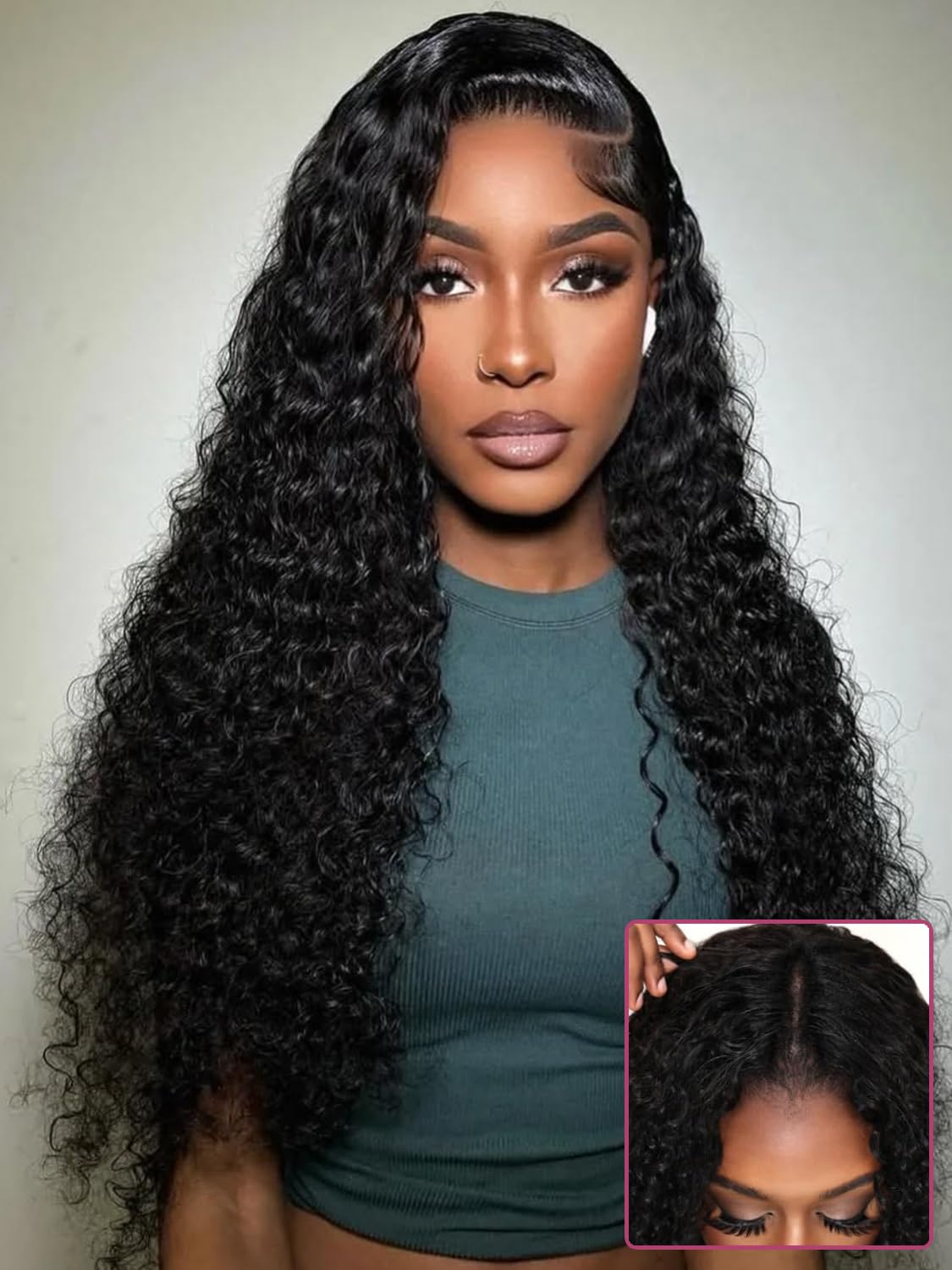 Vanmast Curly V Part Wig Human Hair Wigs for Black Women No Leave Out Upgrade U Part Kinky Curly Wig 180% Density Glueless V Shape Wig Beginner Friendly No Glue No Sew In Natural Color 20 inch