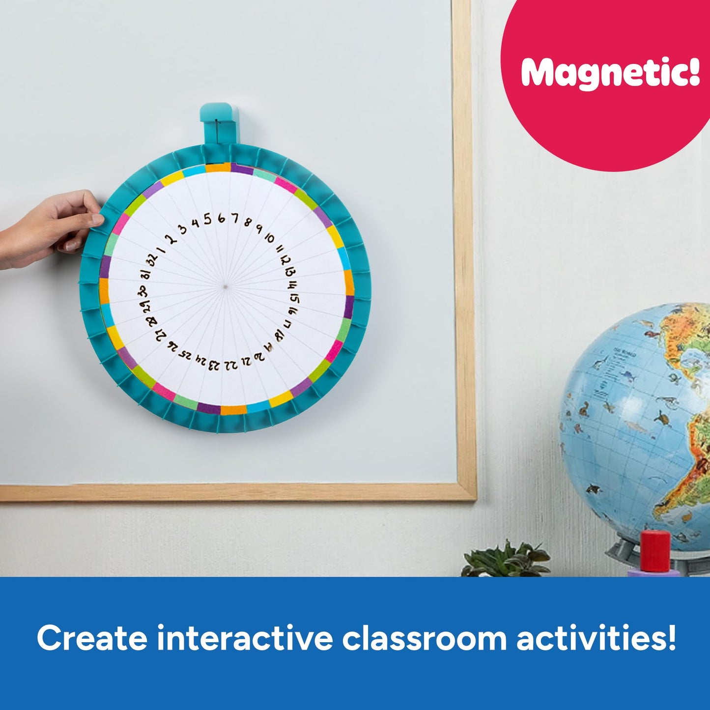Educational Insights Jumbo Magnetic Spin Wheel - Customizable Magnetic Spinner for Classroom Games and Learning Activities, Fun Teacher & Classroom Supplies, Large Spinning Wheel for Dry Erase Board
