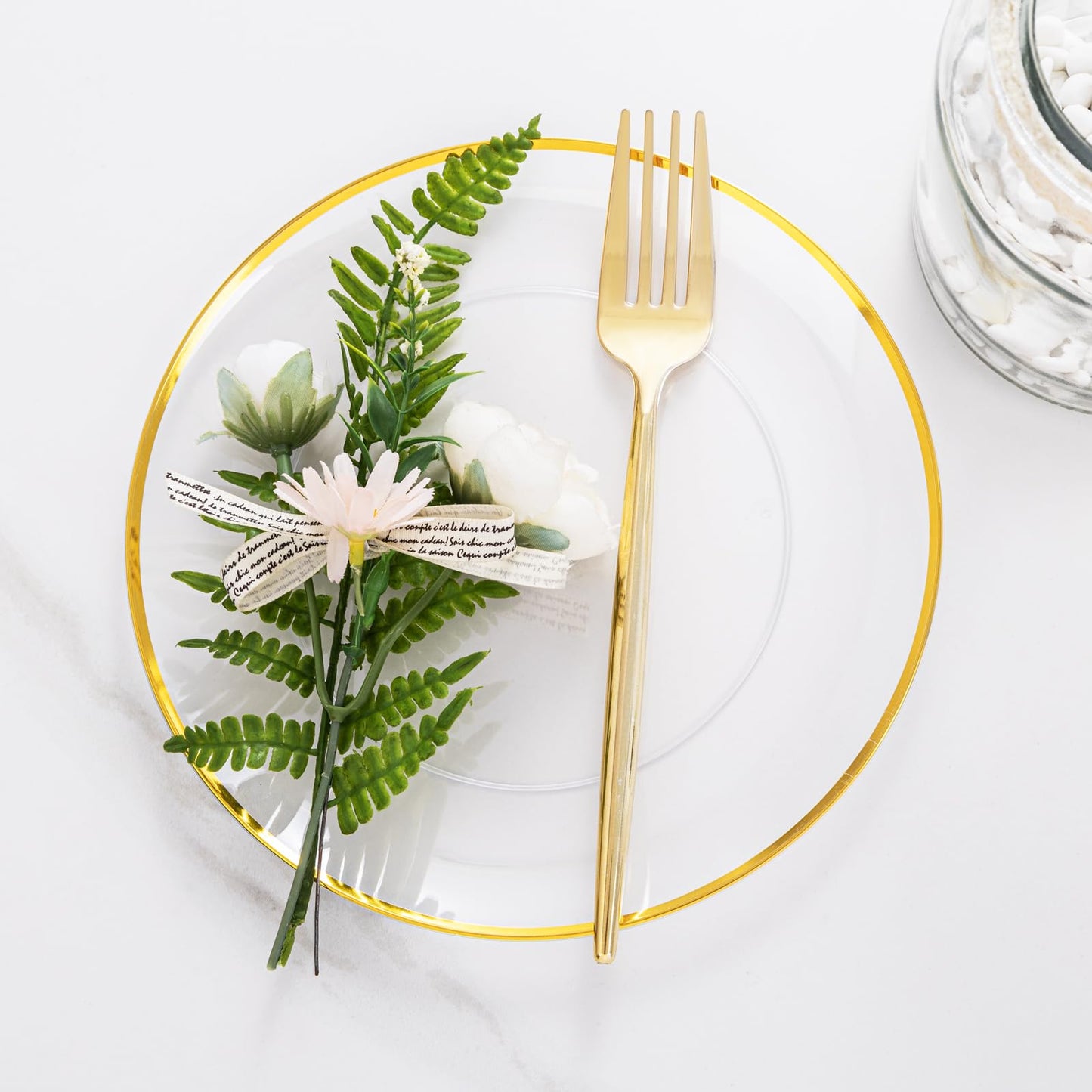 LIYH 360 Pcs Gold Plastic Silverware - Elegant Gold Silverware Disposable Utensils Set for Weddings,Parties & Events - Includes Forks,Spoons,Knives,Cutlery Tableware
